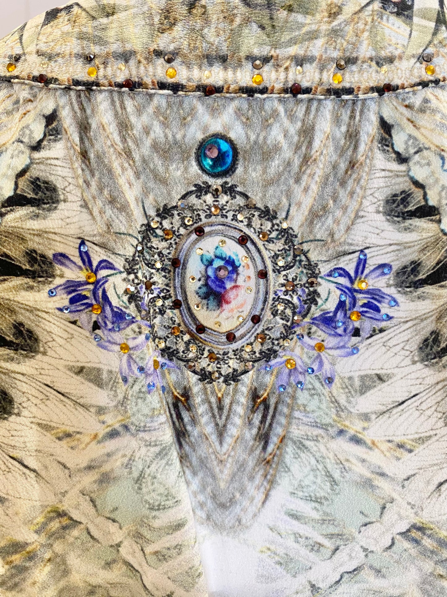 Camilla Lace Up Shirred Waist Dress 'Daintree Dreaming' - Size XS (6/8)