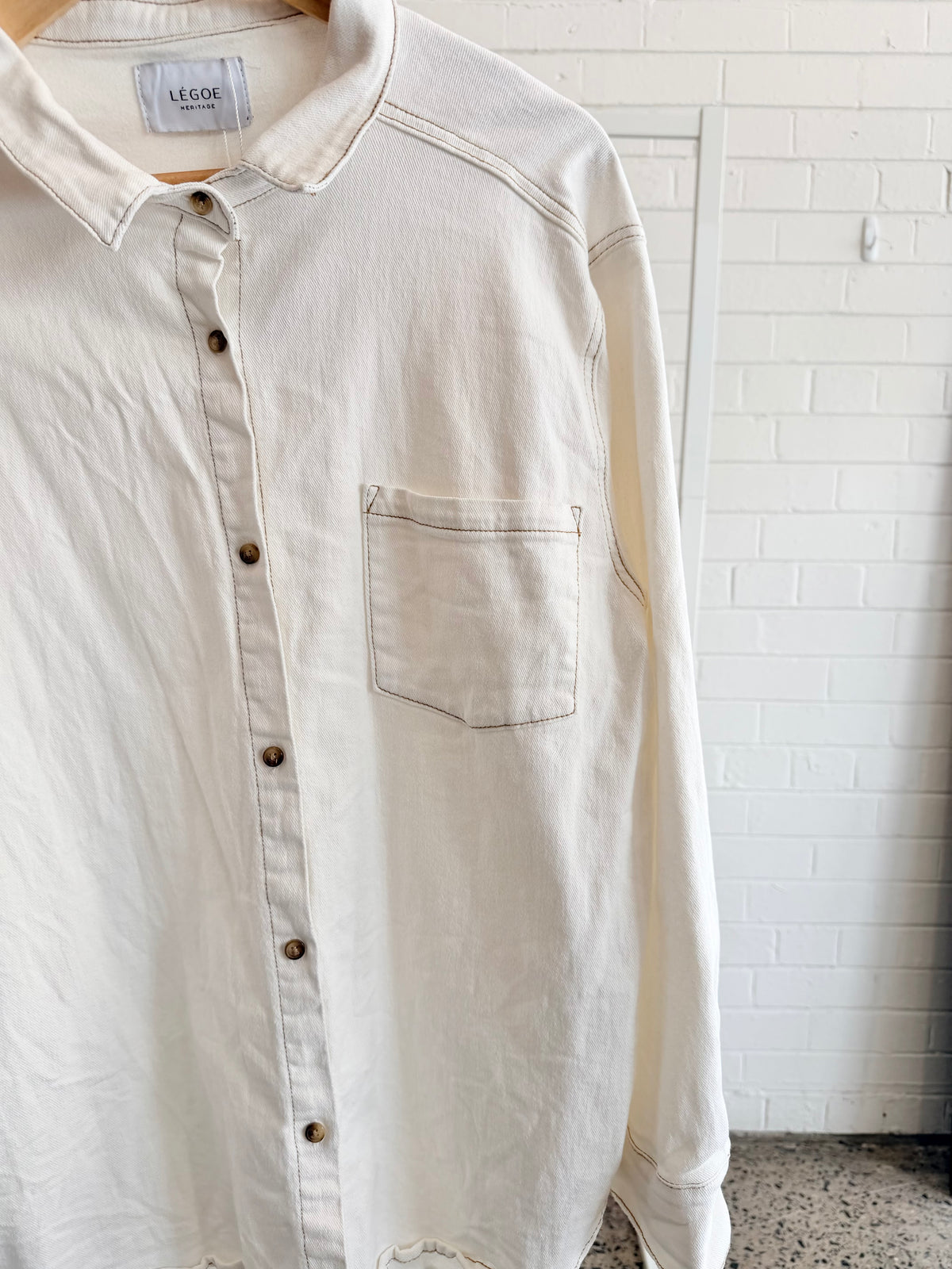 Legoe Heritage White Denim Shirt - Size 14 - 16