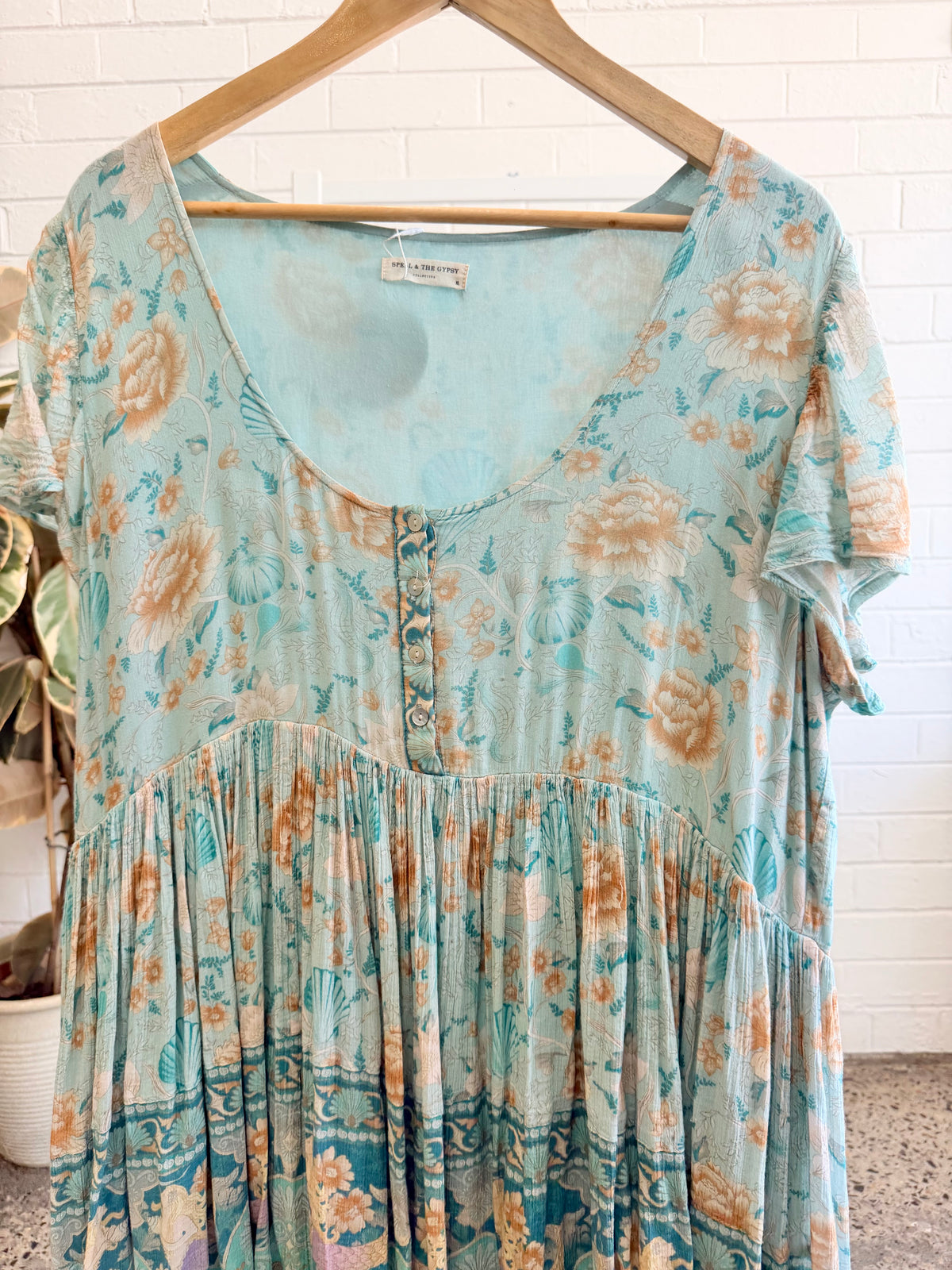 Spell & The Gypsy Collective - Seashell Boho Dress in Seafoam - Size XL