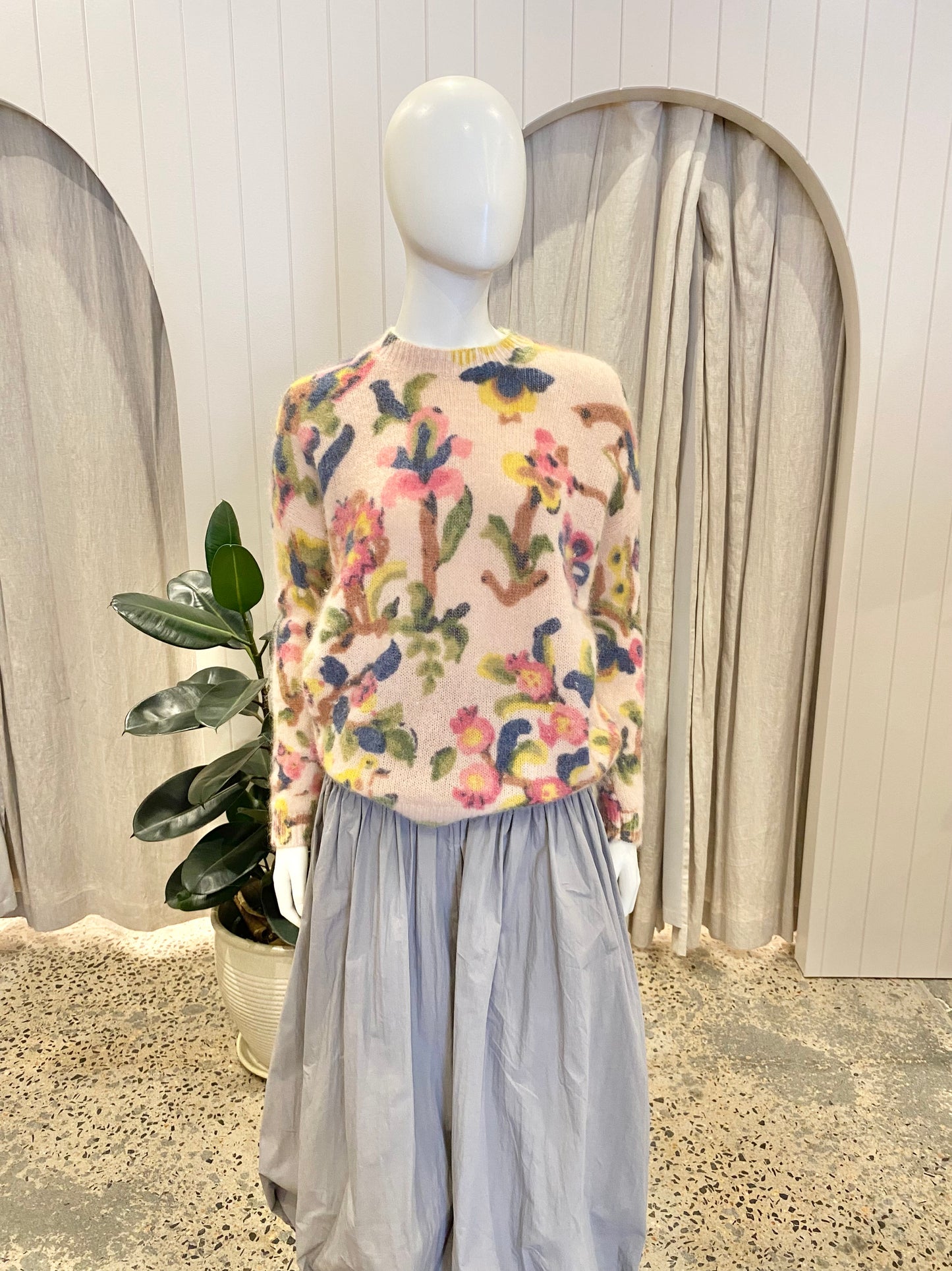 Sezane Floral Orphee Sweater - Size Small (8-10)