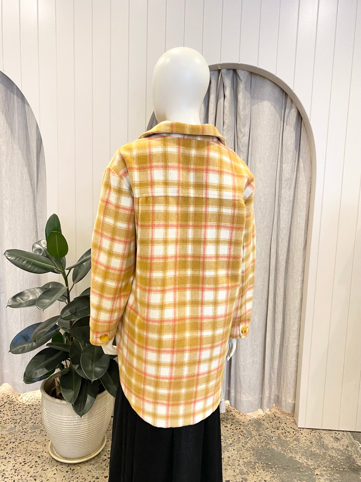 Steele Camden Jacket in Yellow Check - Size M (10-12)