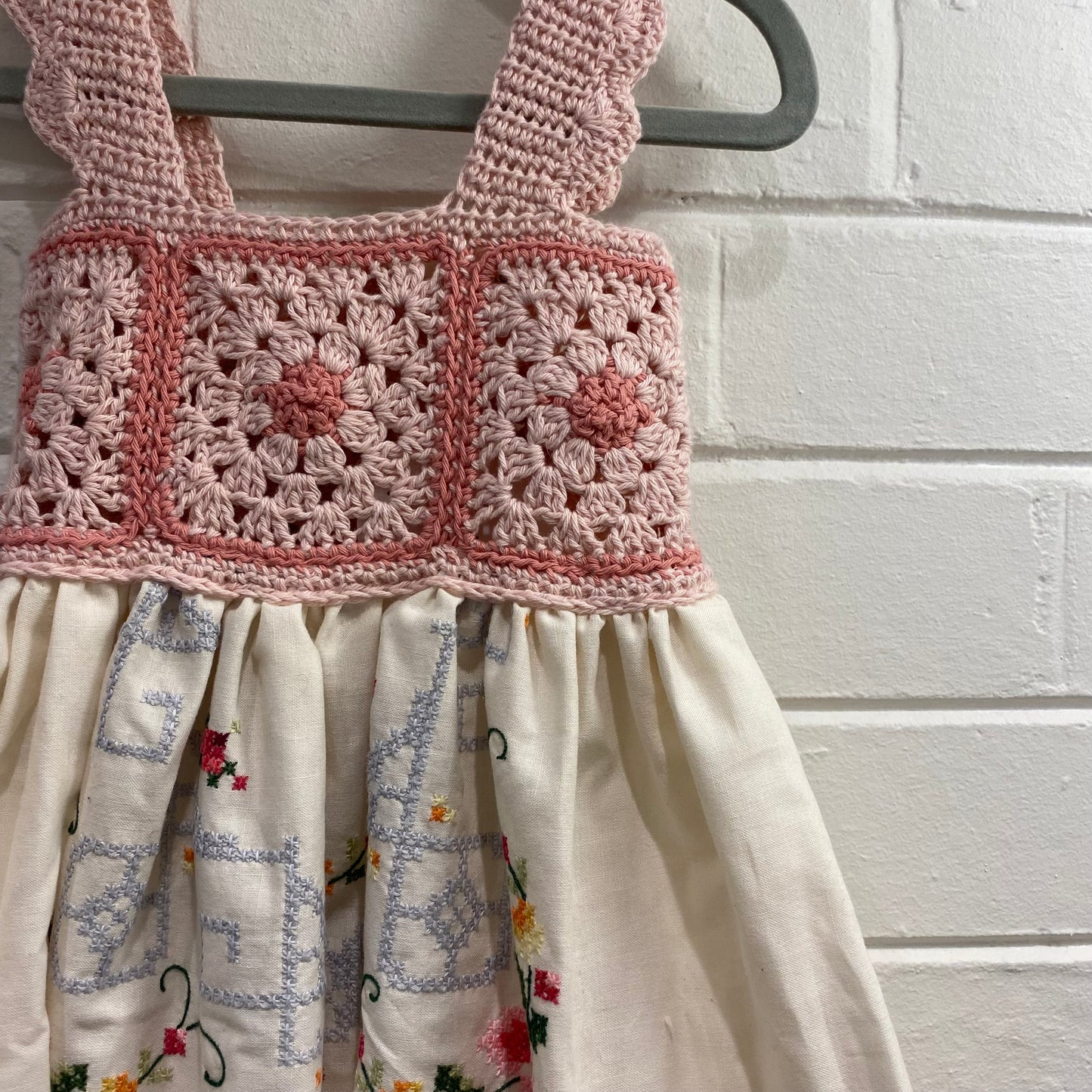 Autumn Blue Crochet Dress - Size 4-5