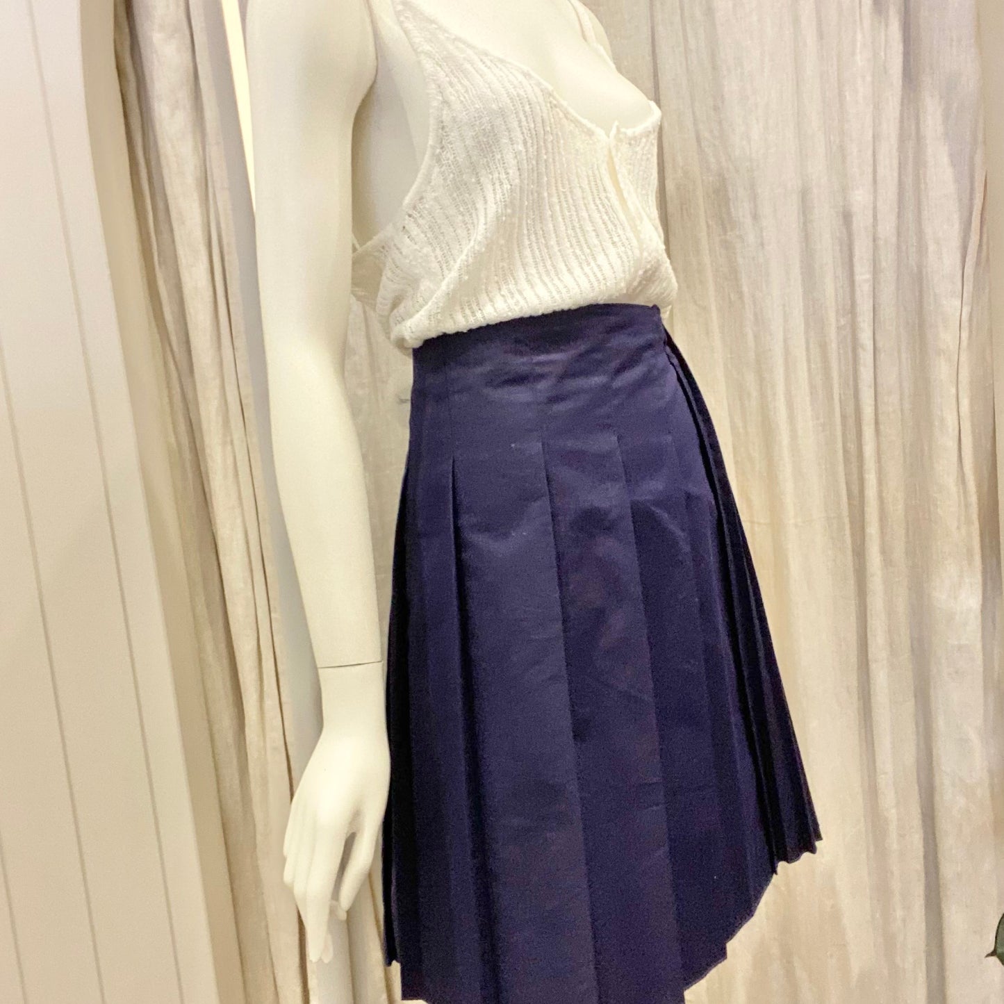 COS Navy Pleated Tennis Skirt - Size 14