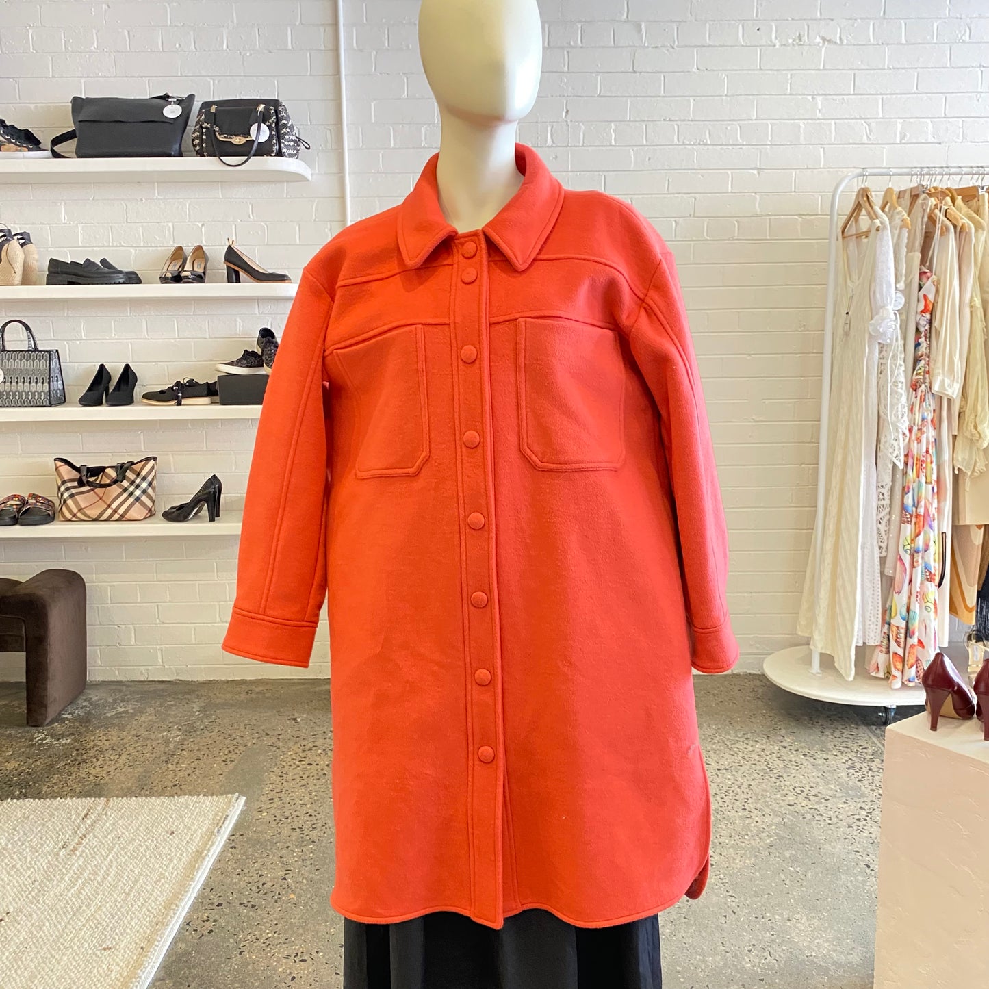 Country Road Hot Pink Wool Blend Coat - Size 14