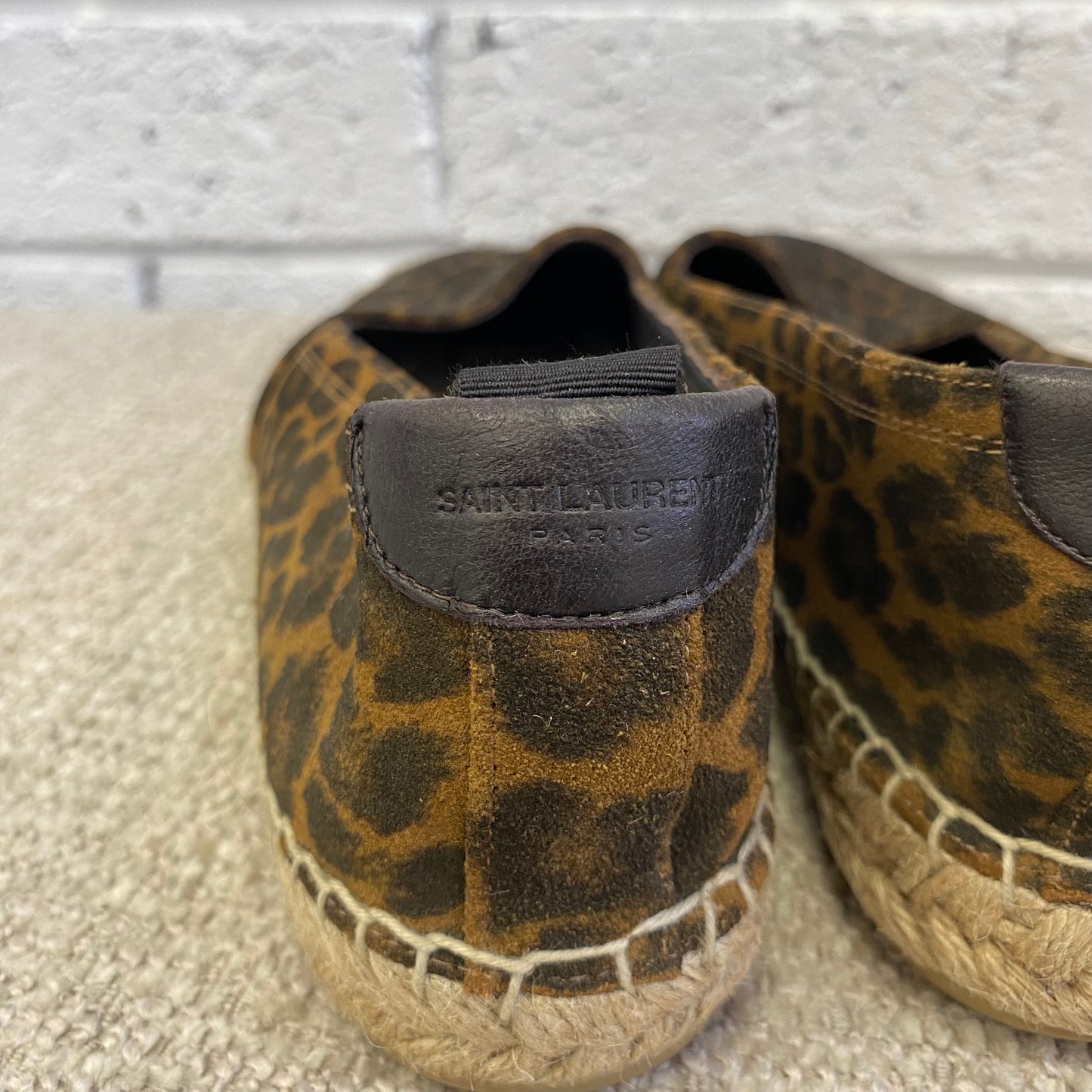Saint Laurent Suede Espadrille in Leopard Print - Size 37