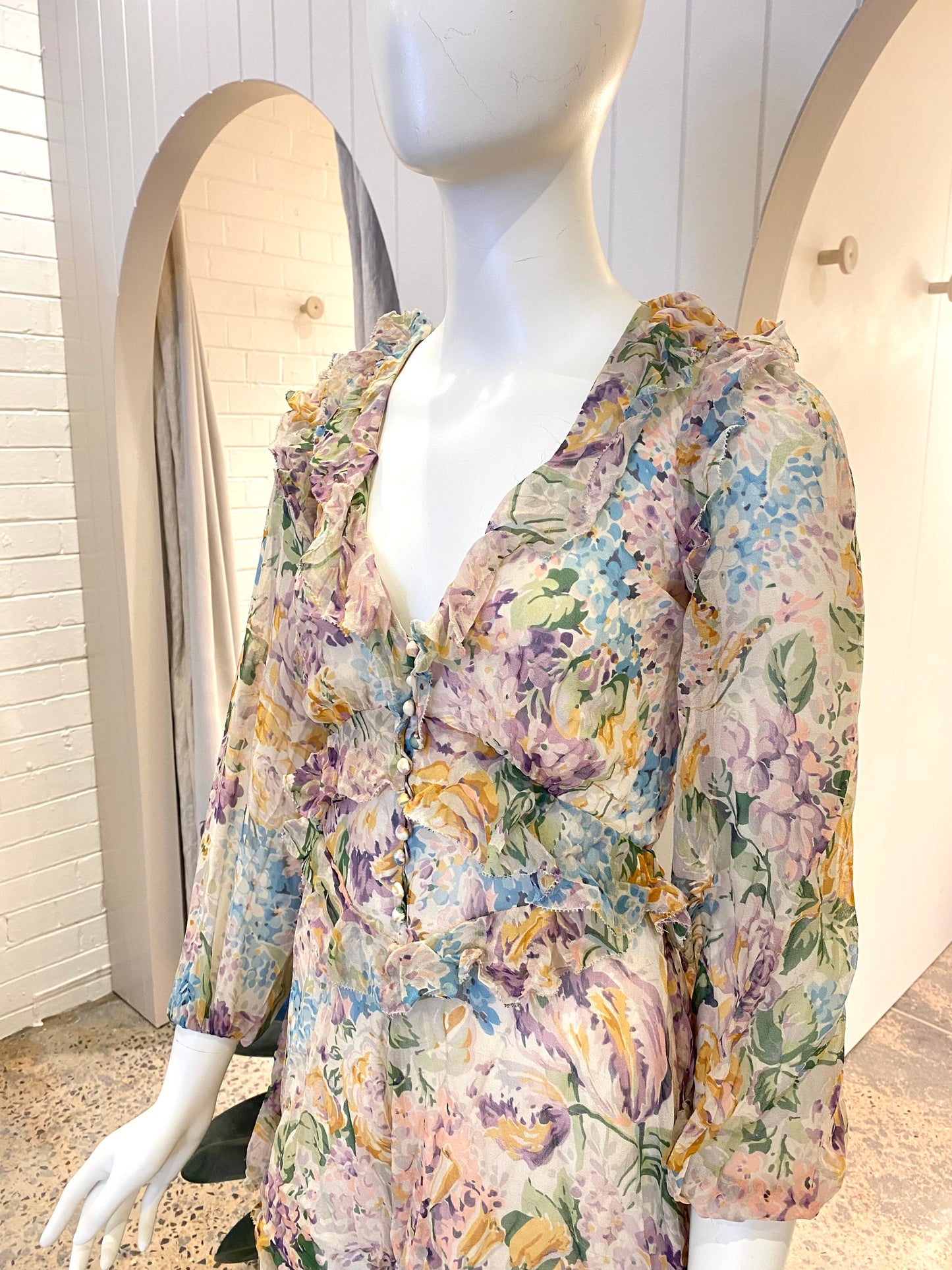Zimmermann Ninety Six Flutter Playsuit - Size 0
