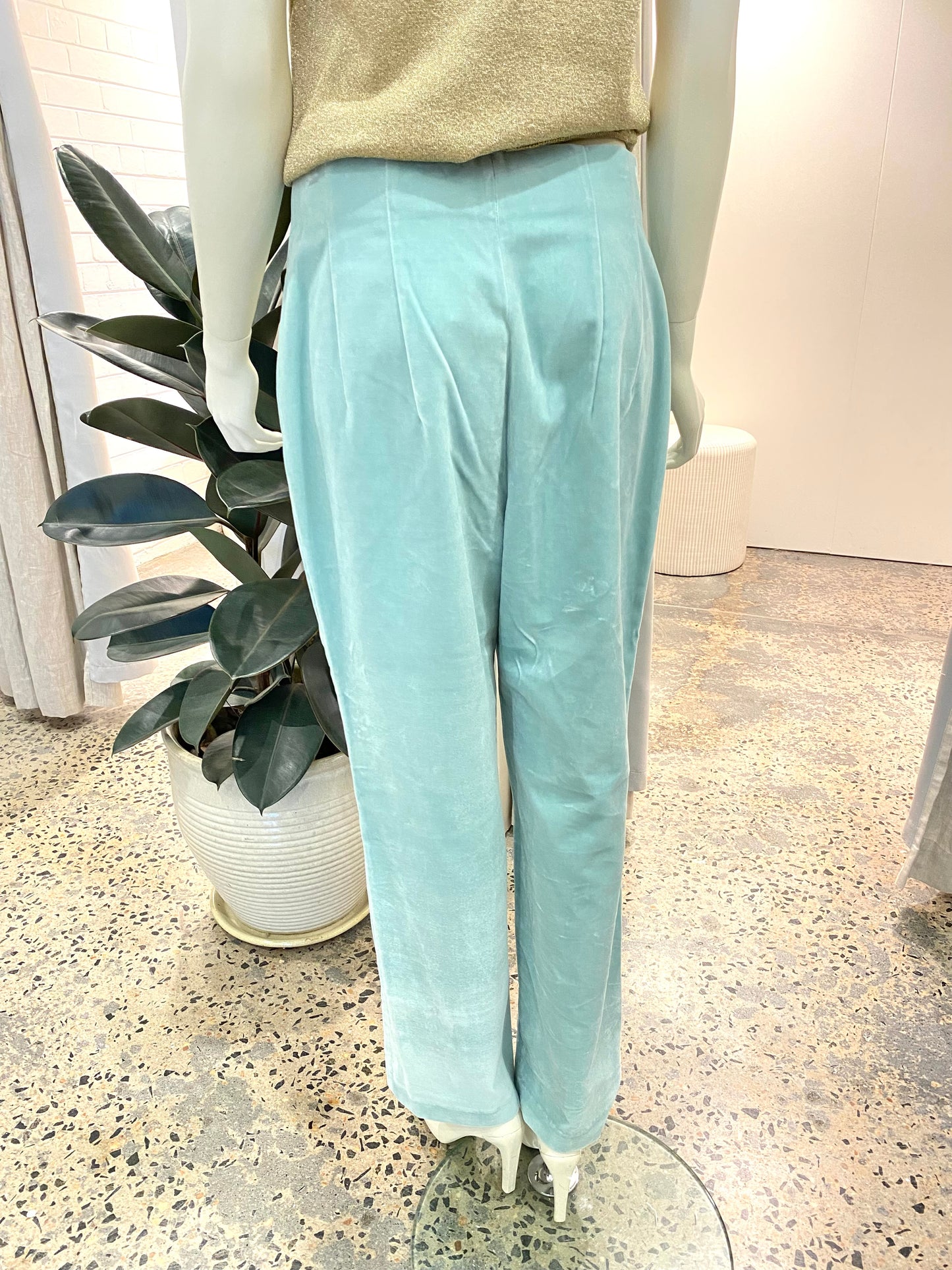Scanlan Theodore Velvet Trousers in Mint - Size 12