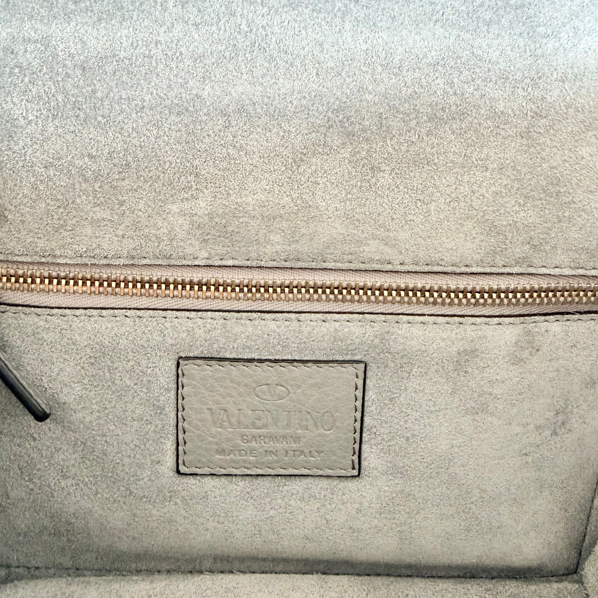 Valentino Light Grey Garavani Glam Lock Crossbody Bag - Size M