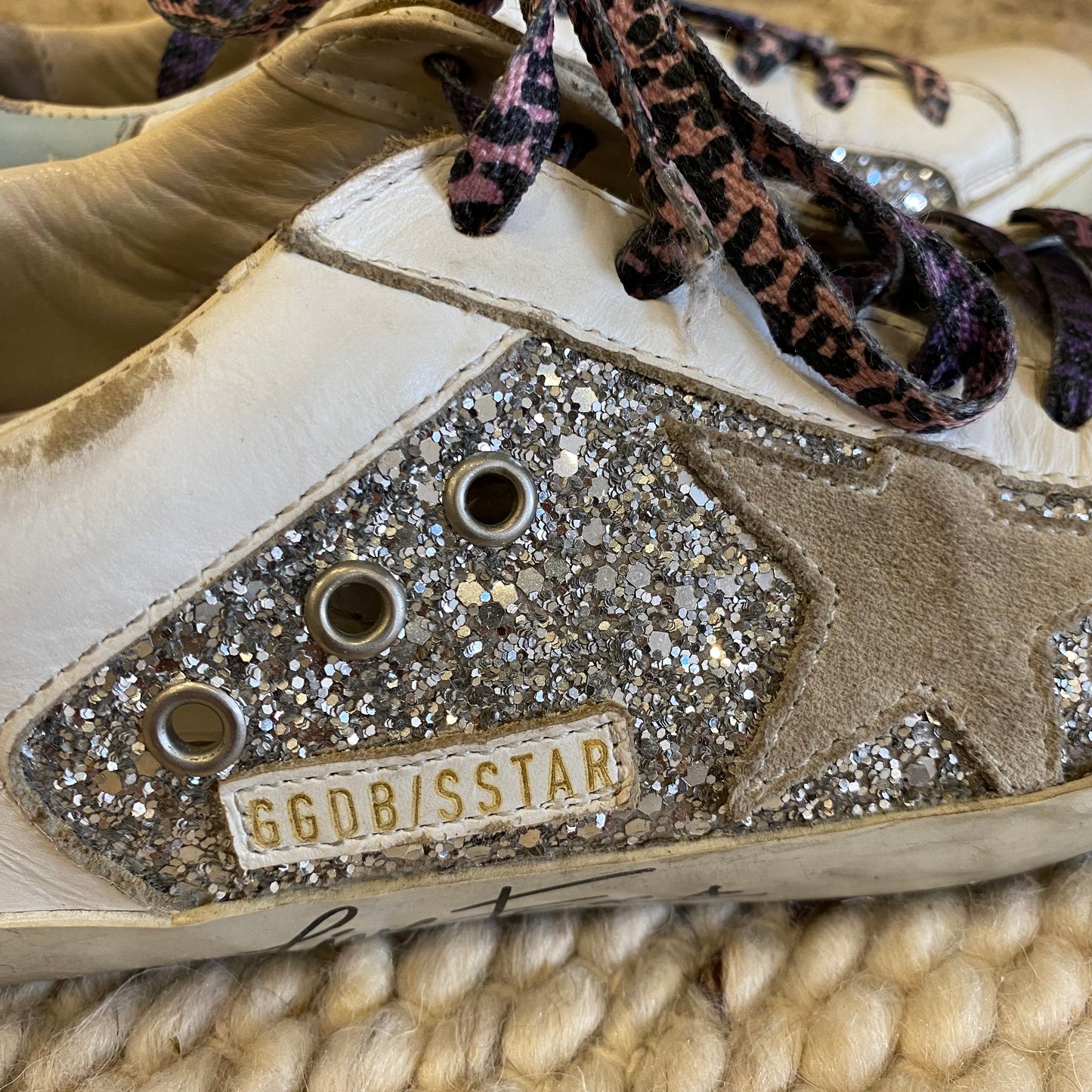 Golden Goose Silver Sparkle Super Star - Size 38