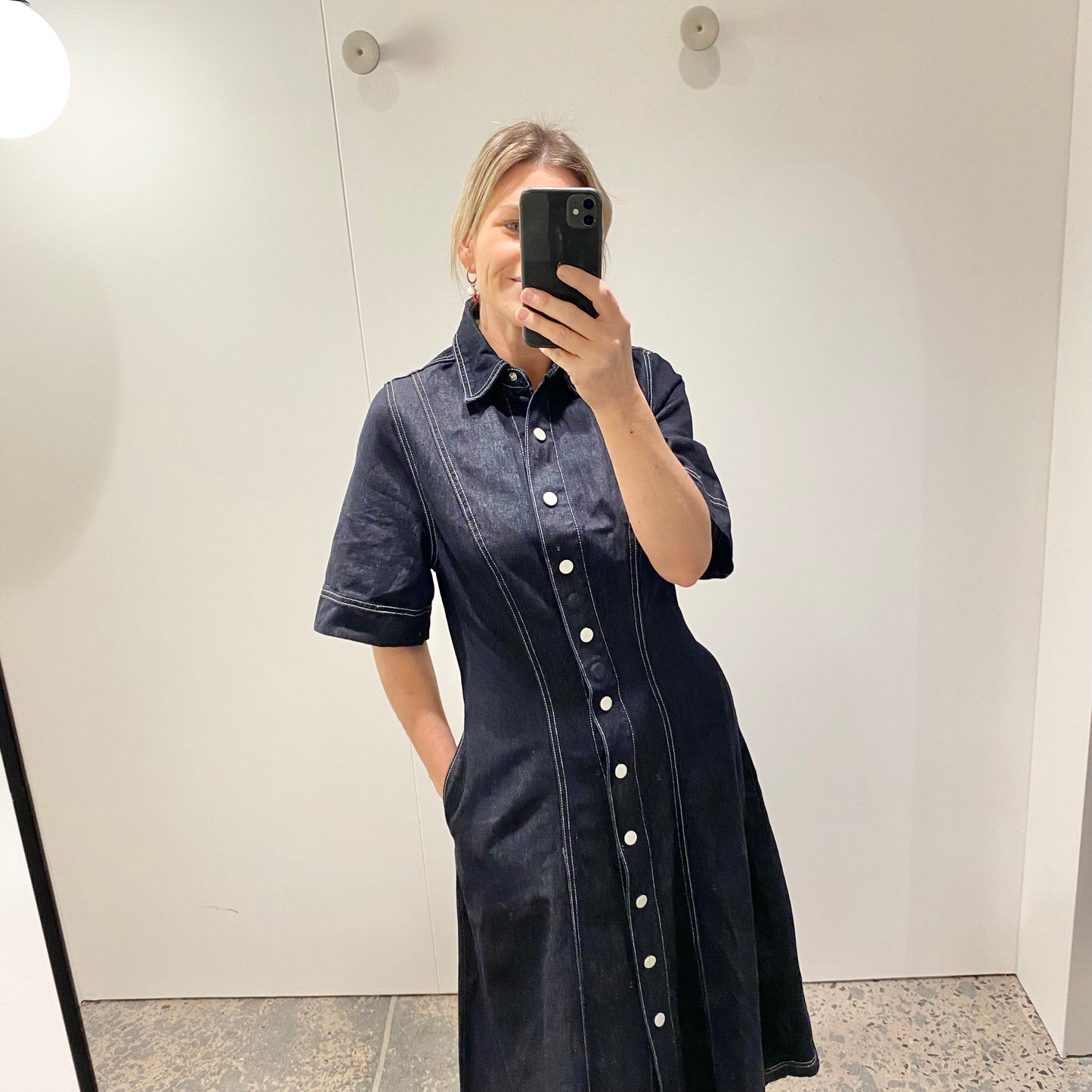 Bohemian Traders Slim Denim Shirtdress - Size 10