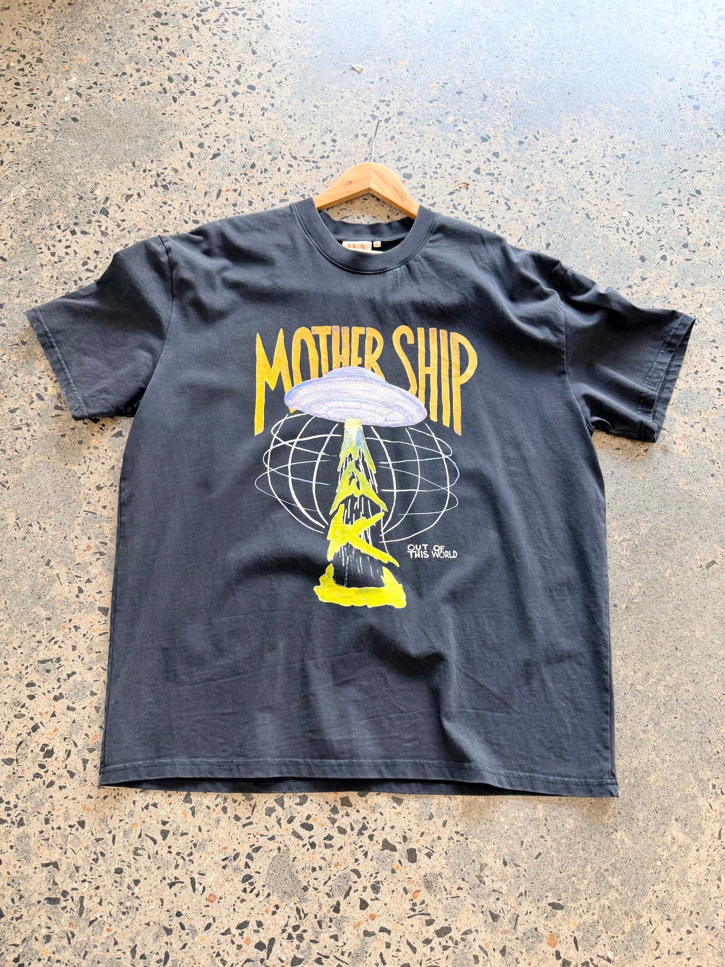Maku Washed Black Mothership Oversized Tee - Size L (12)