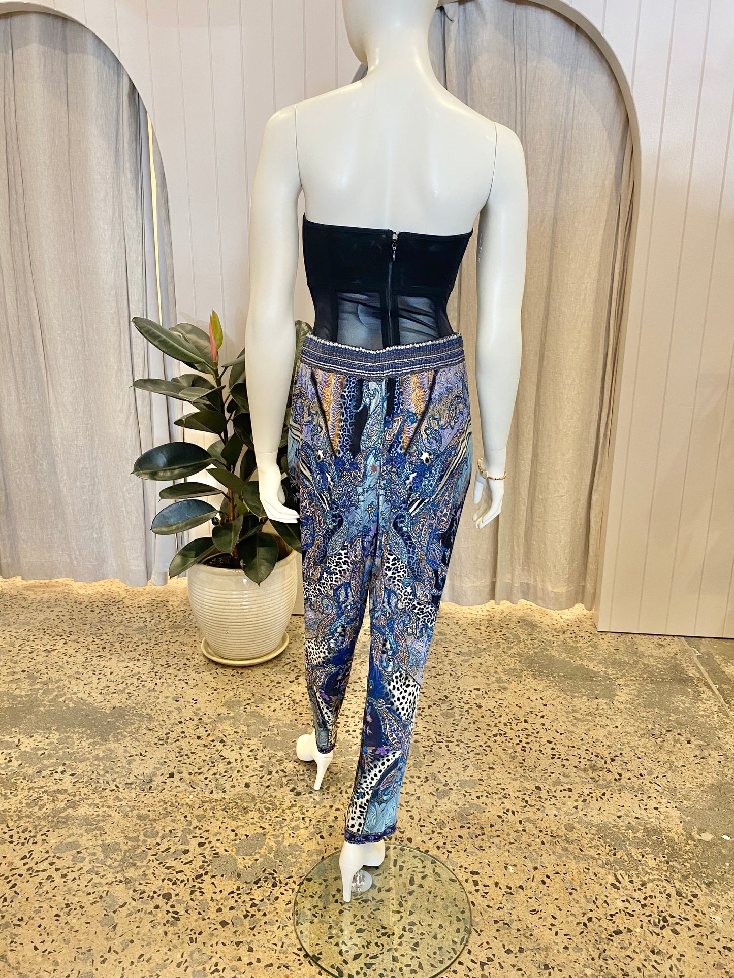 Camilla Blue Print Pant - Size S