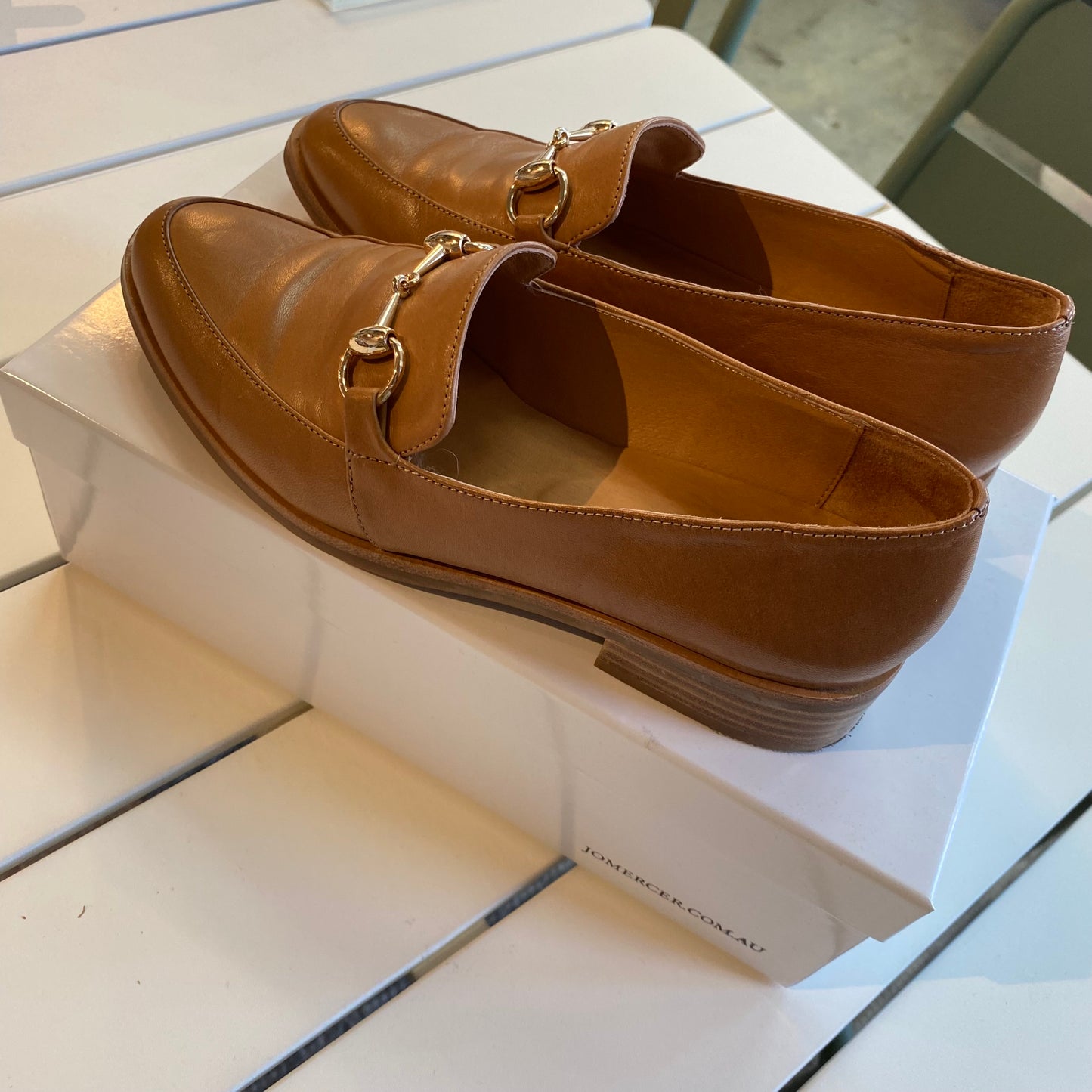 Jo Mercer Rowan Tan Leather Loafers - Size 37