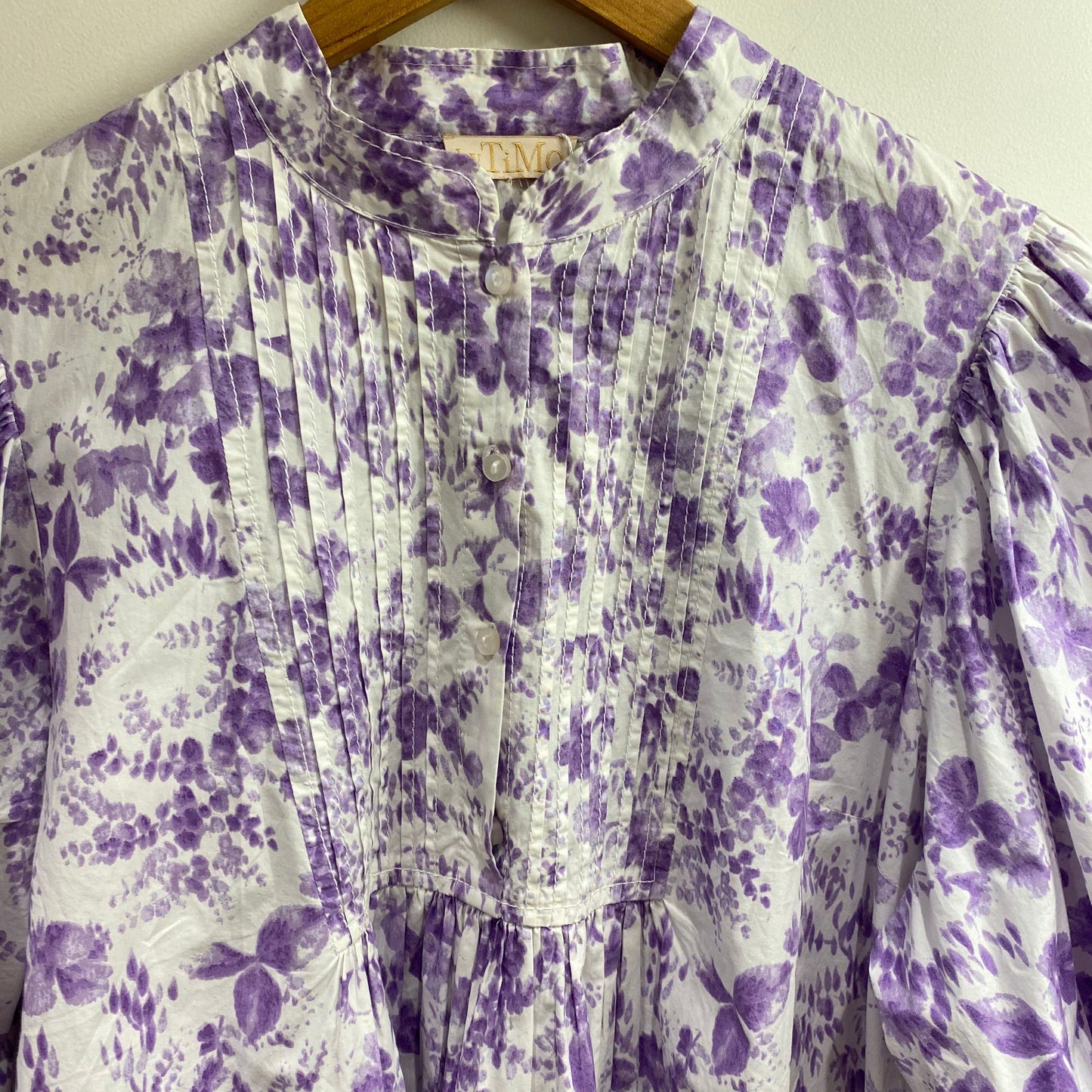 byTiMo Poplin Blouse / Mini Dress in Lilac Floral - Size 12