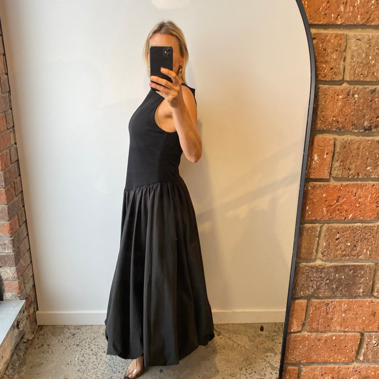 Dissh Bubble Midi Dress in Black - Size 12