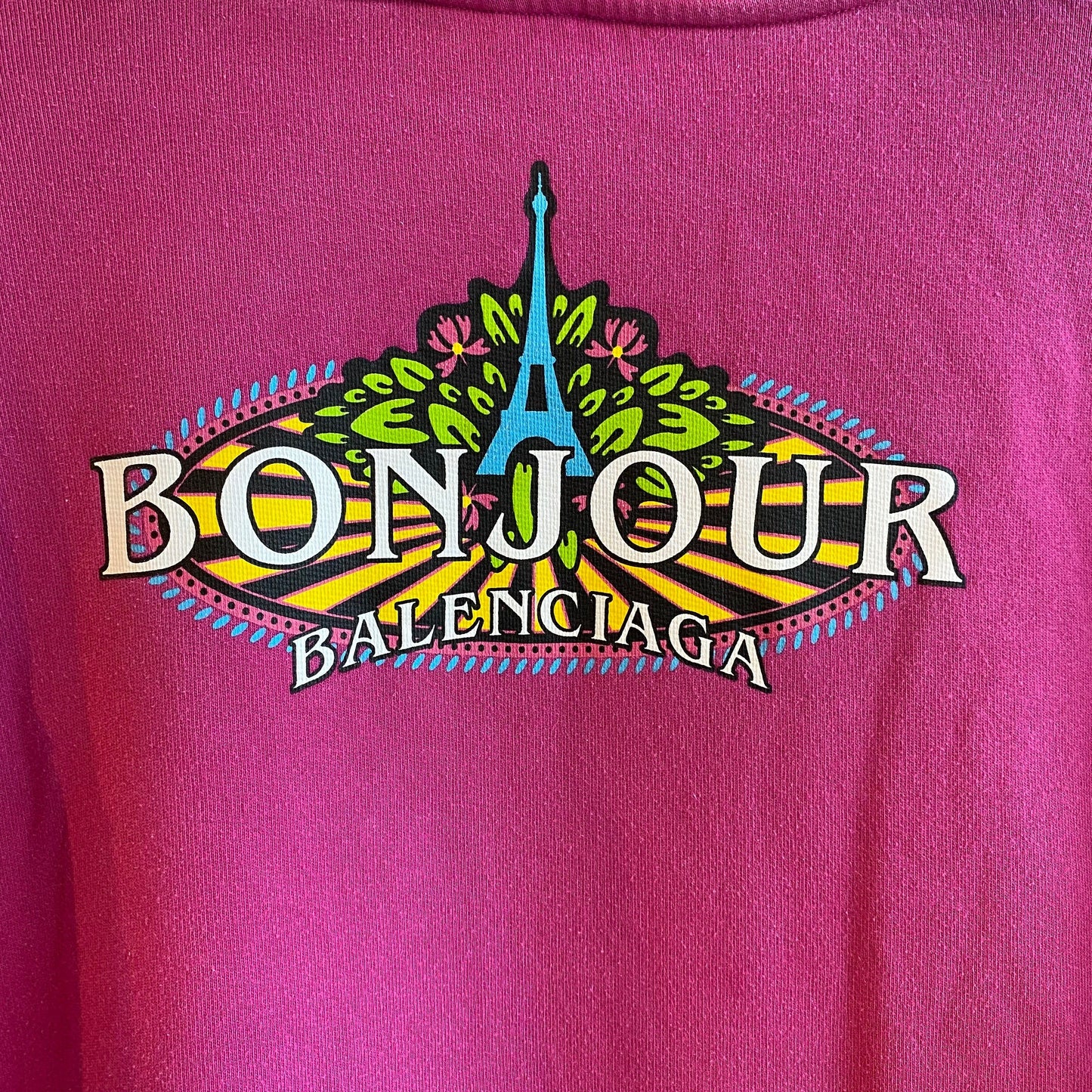 Balenciaga Bonjour Eiffel Tower Hoodie - Size Small (8/10)