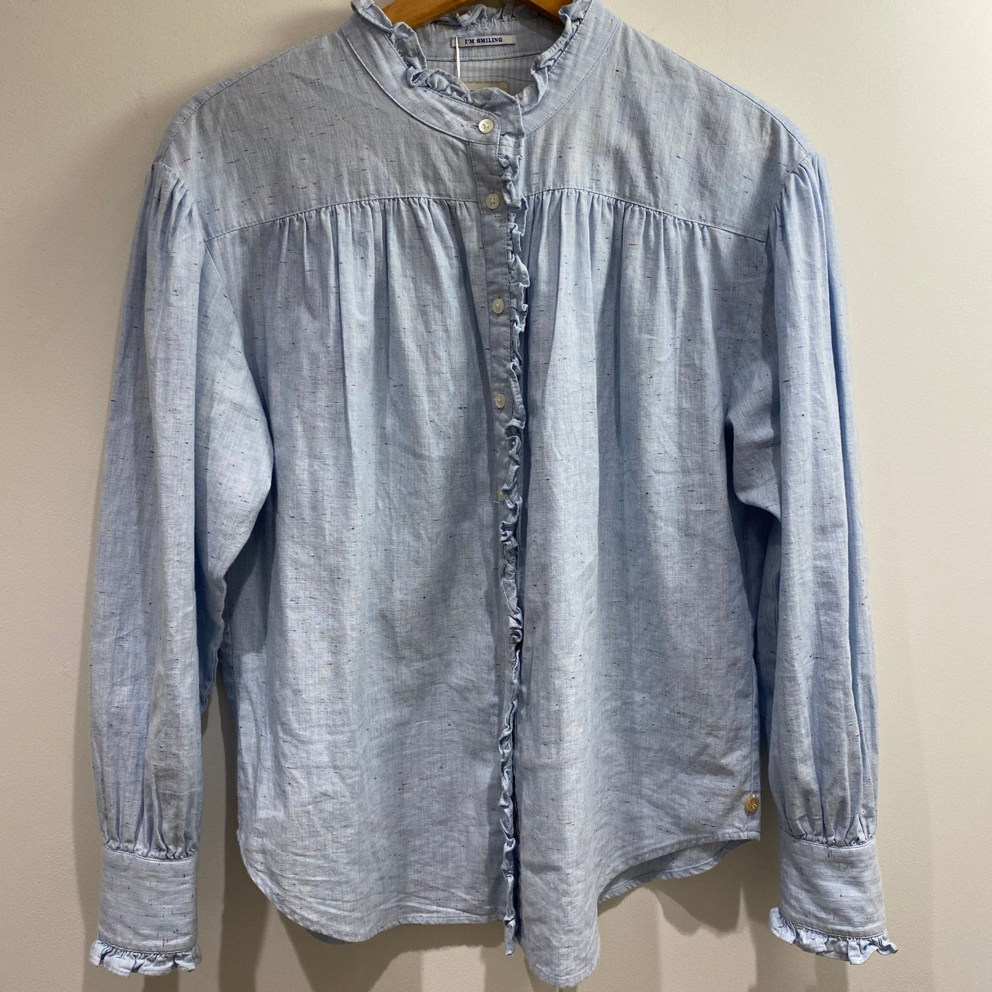Scotch & Soda Ruffle Placket Pleated Shirt - Size 10