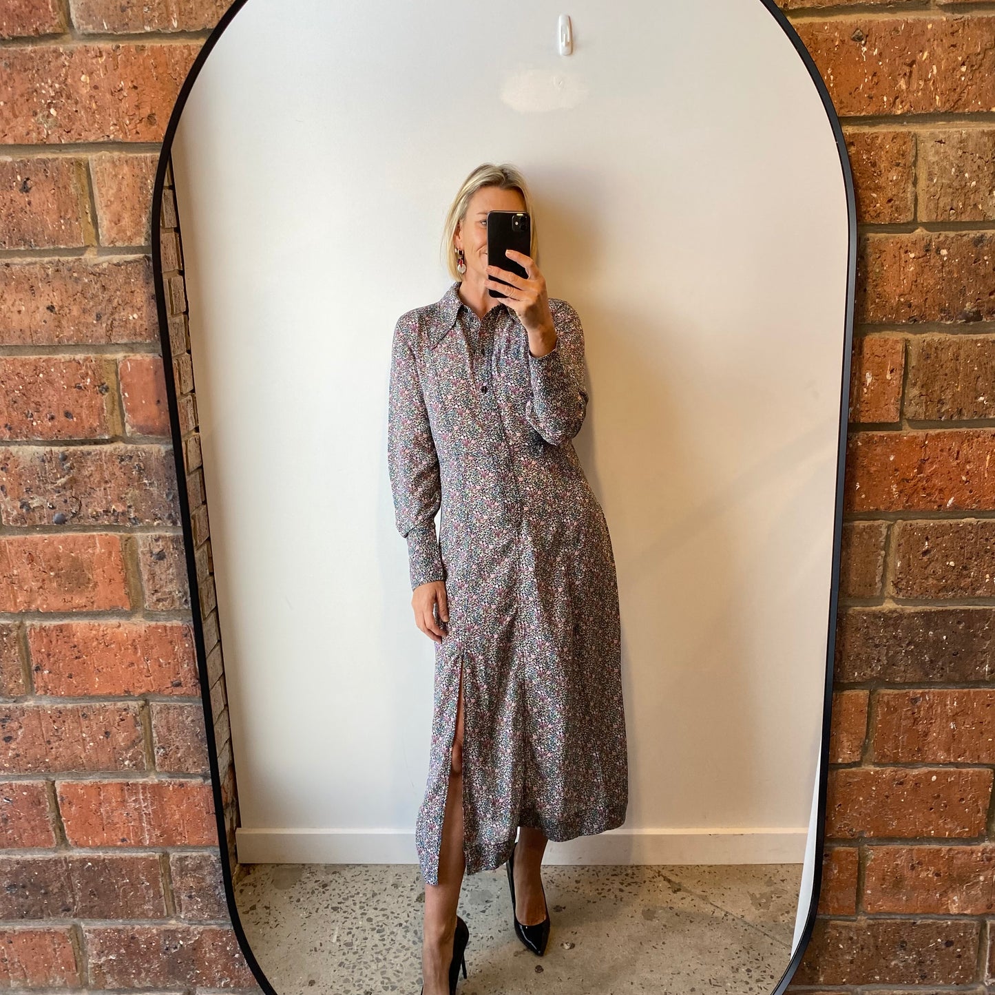 Ganni Relaxed Midi Dress in Moonlight Mauve - Size 38 (12/14)