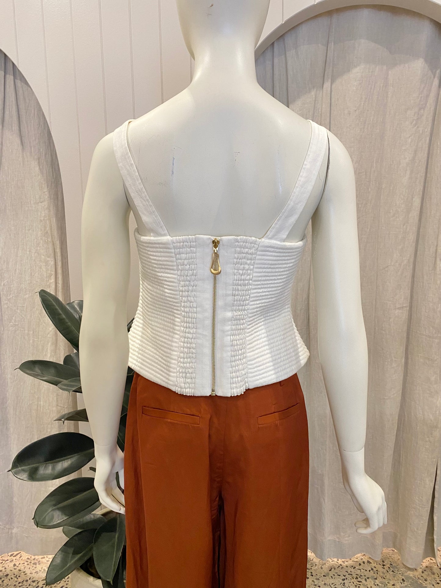 AJE Clover Corded Top in White - Size 14