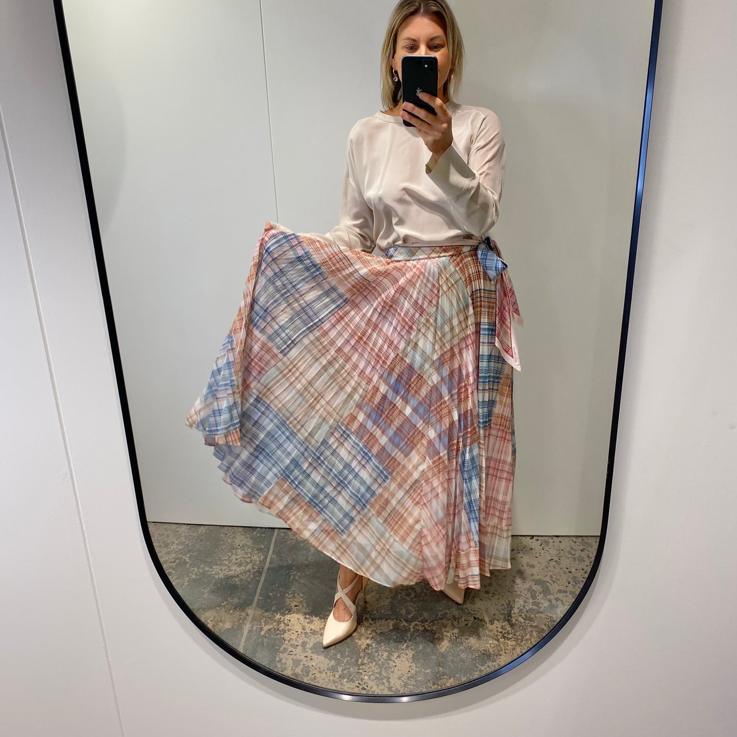 Zimmermann Charm Sunray Belted Midi Skirt - Size 1 (10)