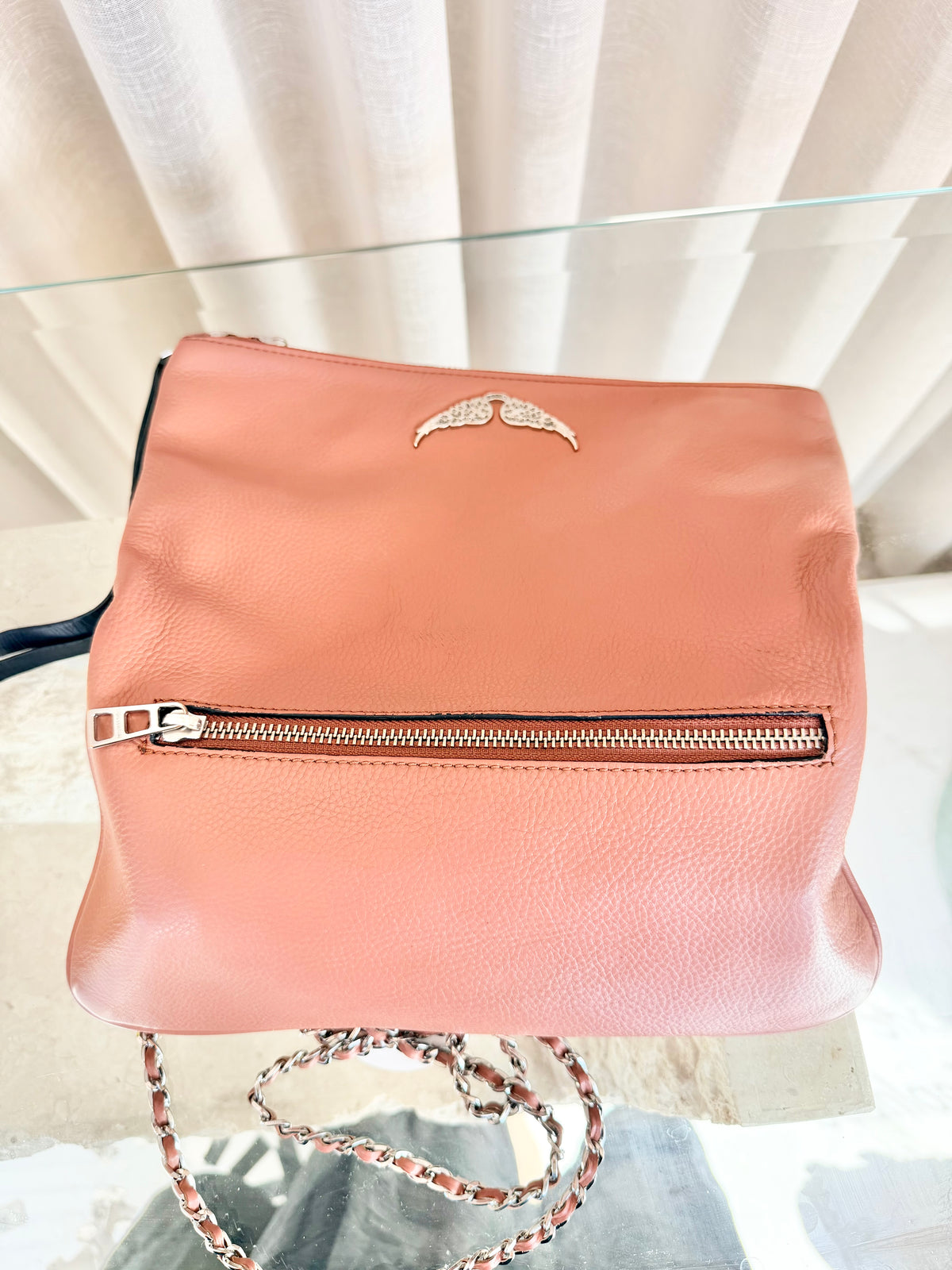 Zadig and Voltaire Pink Rock Clutch