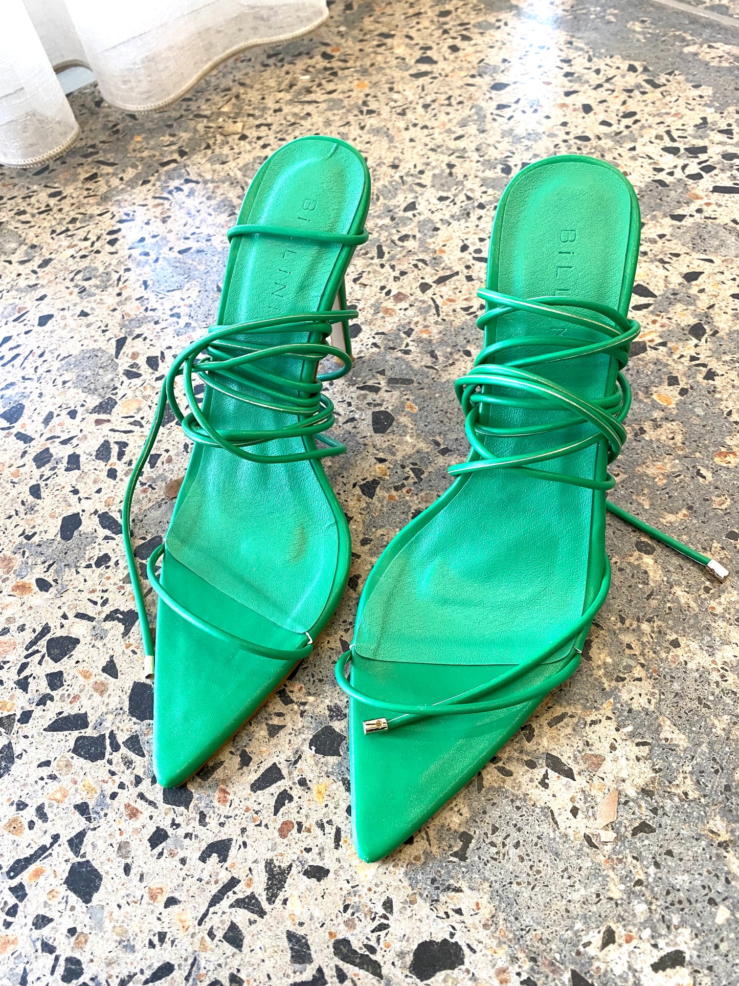 Billini x Rozalia Lace Up Heels in Green - Size 38
