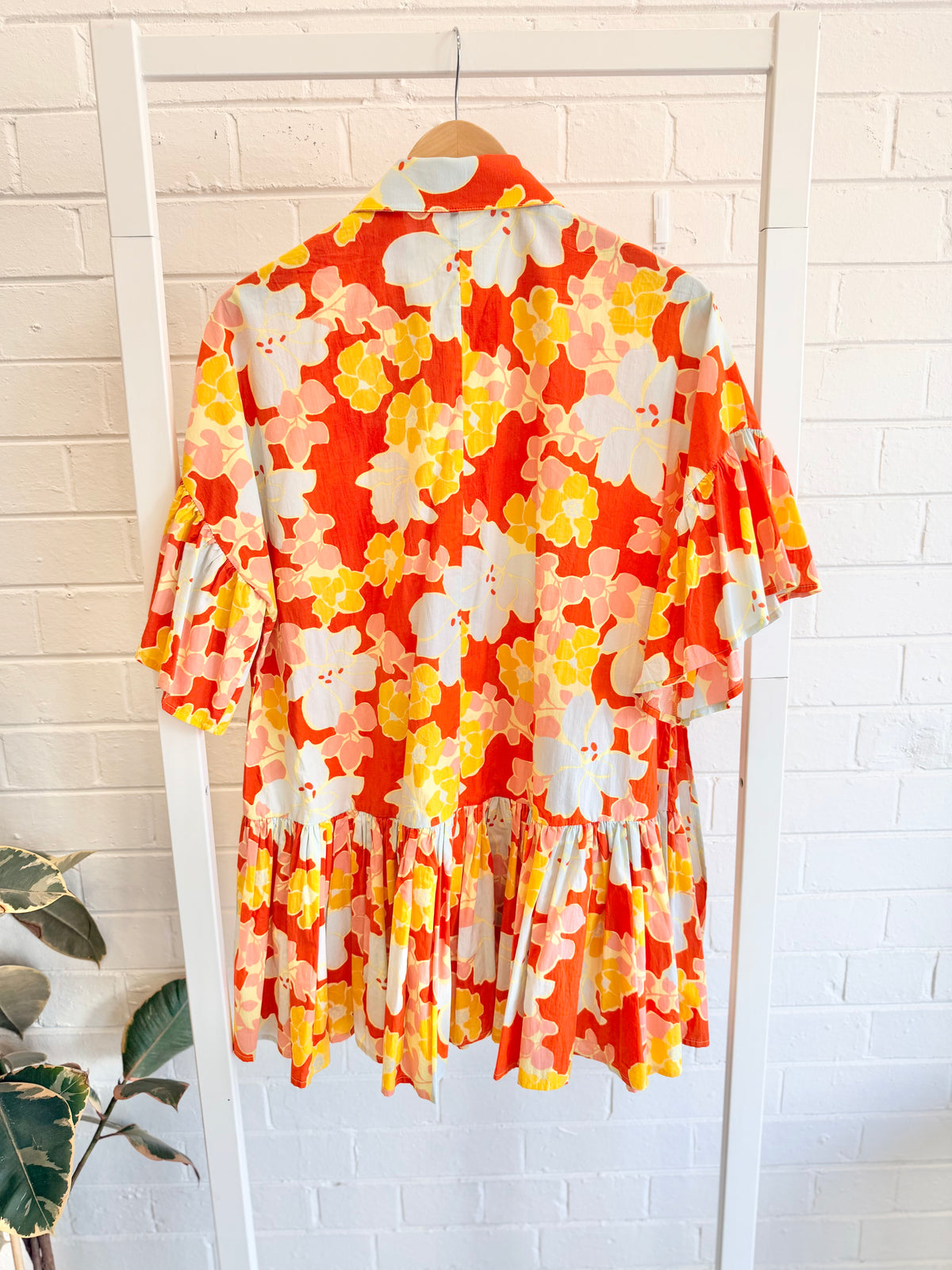 Bohemian Traders Genoa Mini Shirtdress in Dappled Floral Print - Size XS (8/10)