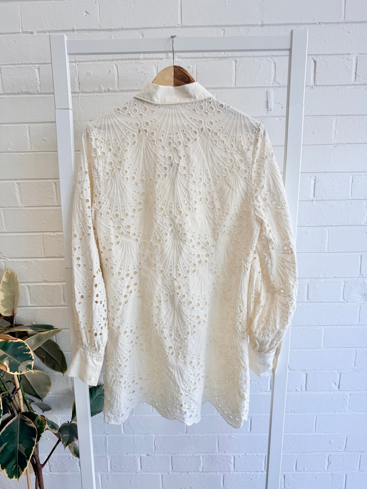 Kivari Piper Mini Shirtdress in Cream - Size 12