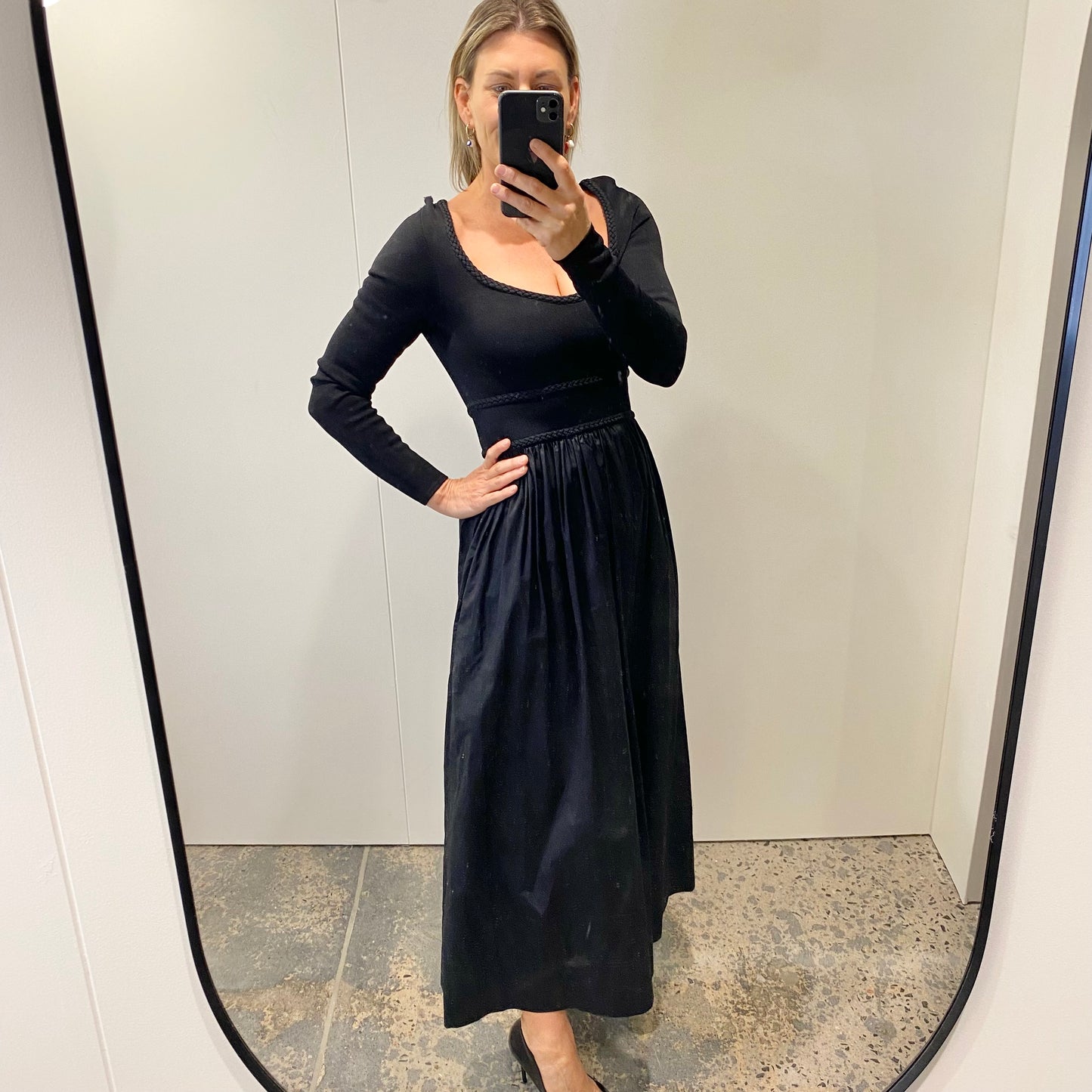 AJE Audrey Knit Midi Dress - Size XS (8)