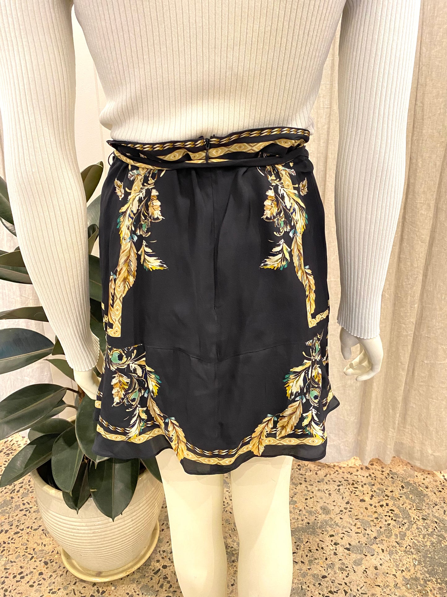Reiss Jenny Feather Print Skirt - Size 14