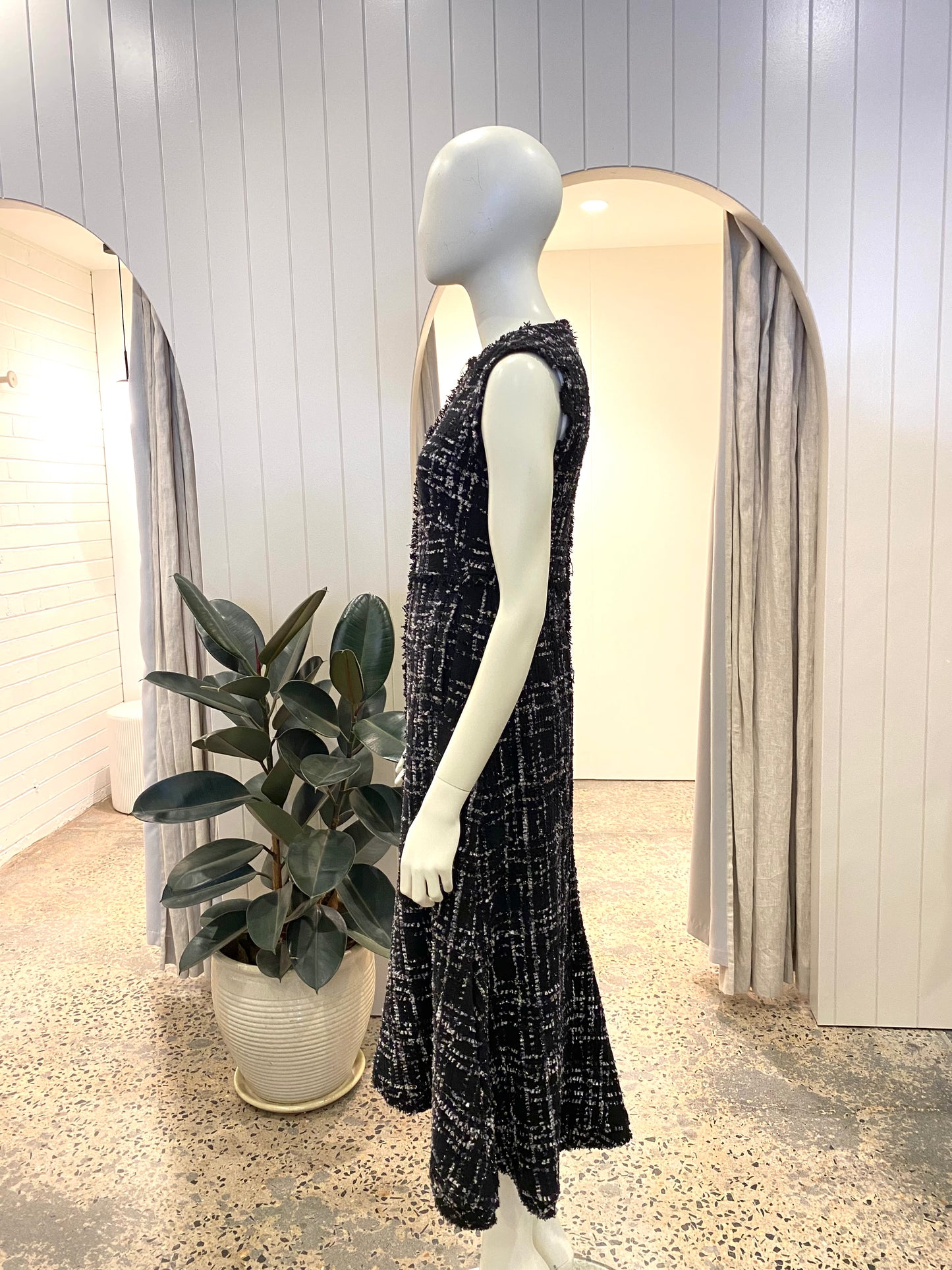 Country Road Tweed Midi Dress - Size 8