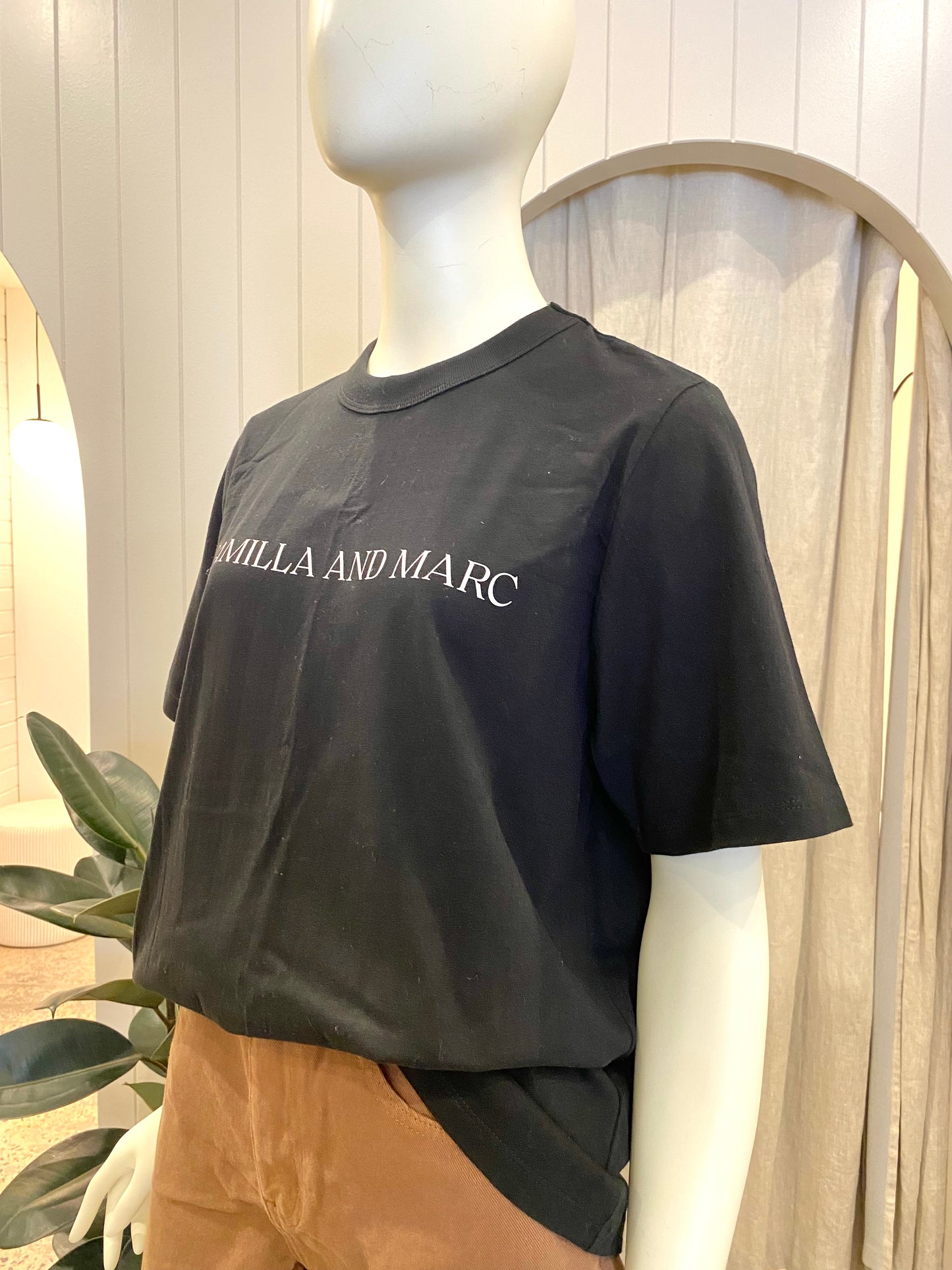 Camilla and Marc Black Logo Tee - Size 10