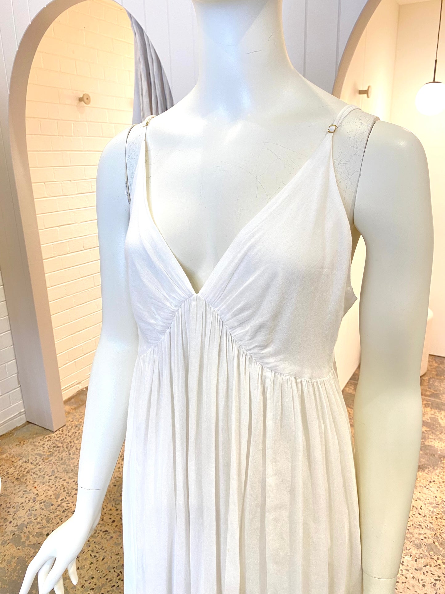 Loop Charmant Cotton Sundress in Ivory - Size L (12/14)