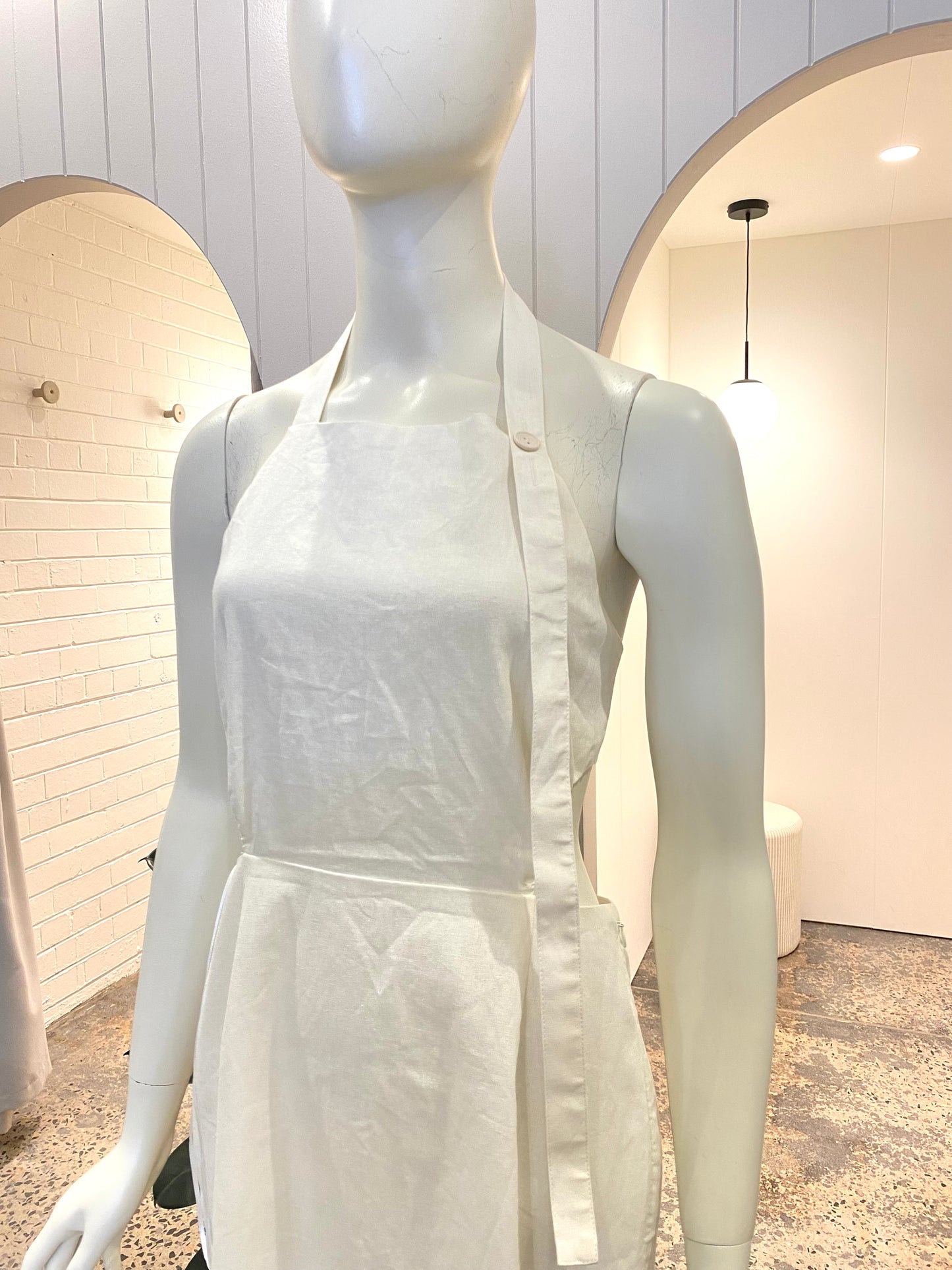 Sir Apron Midi Dress in White - Size 3 (12)
