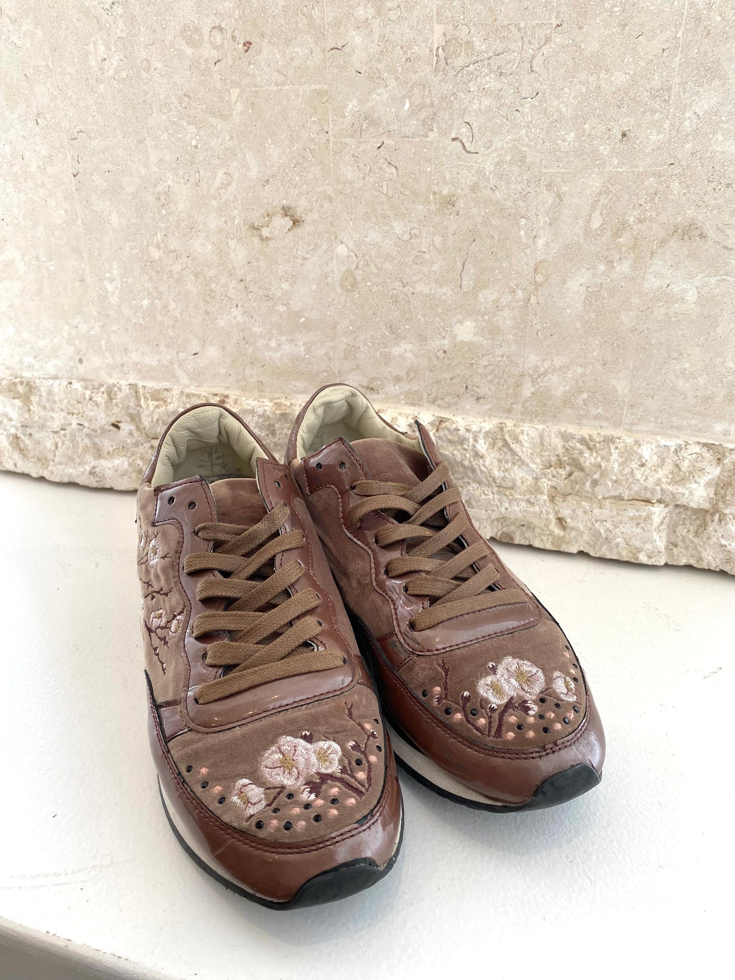 Phillipe Model Embroidered Sneakers - Size 38