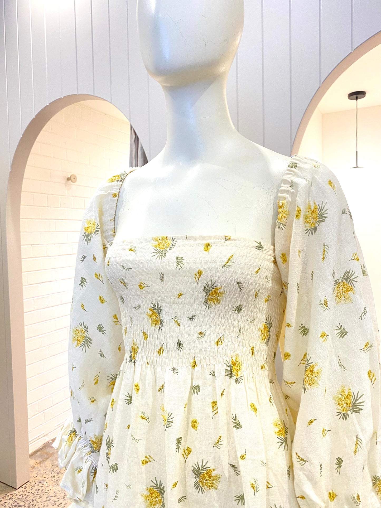 Sleeper Atlanta Smocked Midi Dress - Size Small (10)