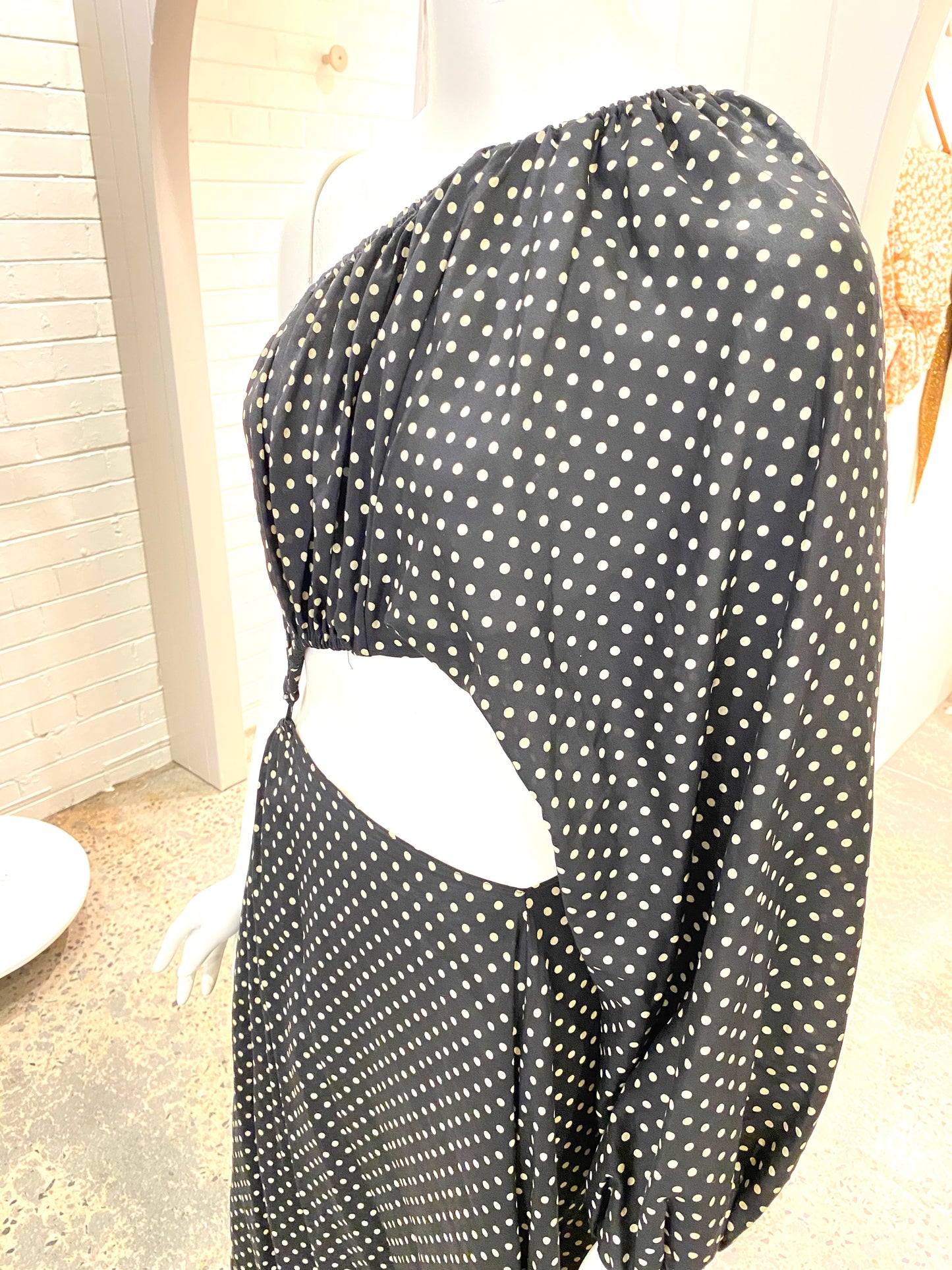 Matteau Asymmetric Wave Dress in Polka Dot - Size 1 (8/10)