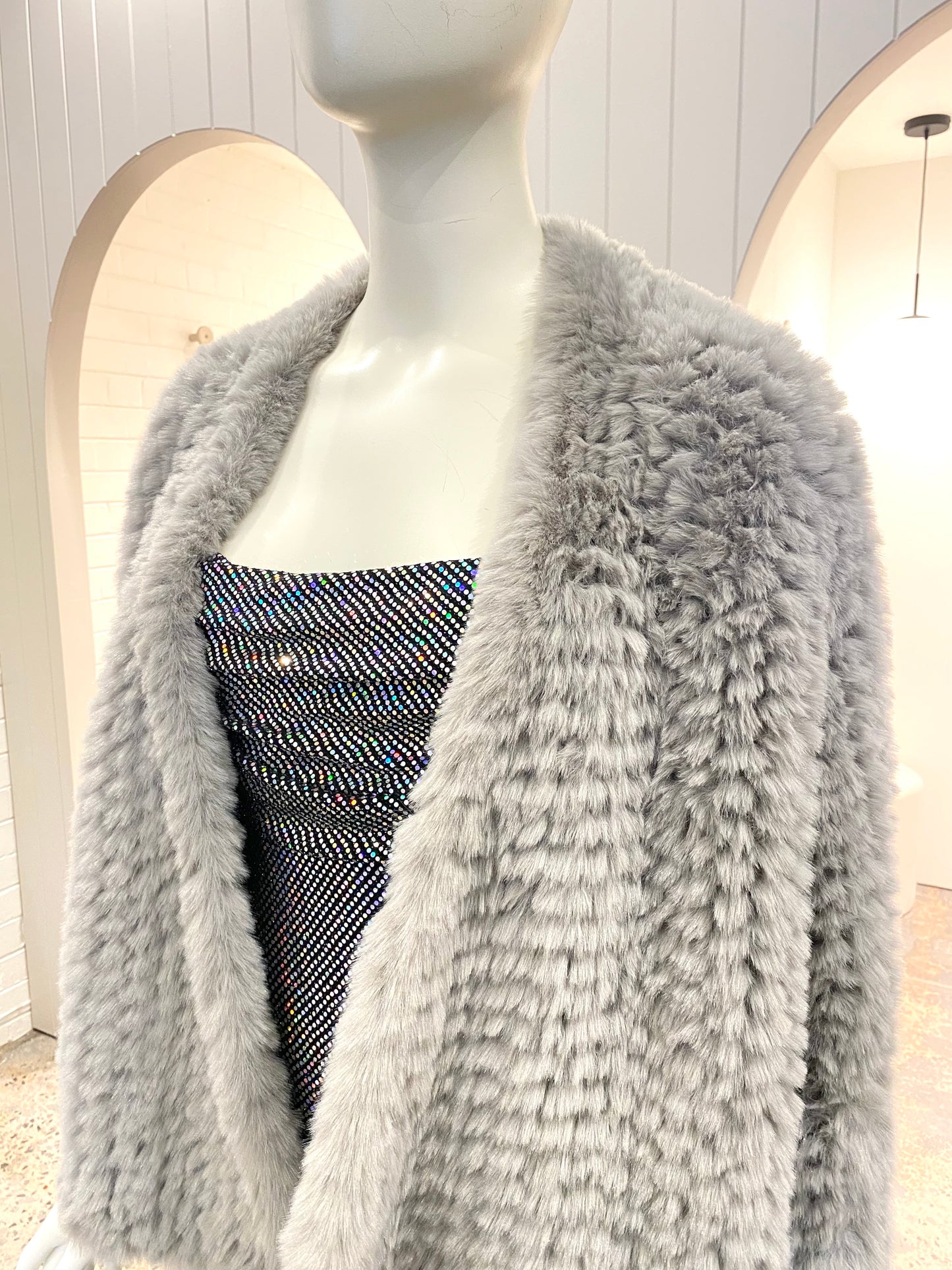 Bubish Faux Valencia Jacket in Grey - Size 10