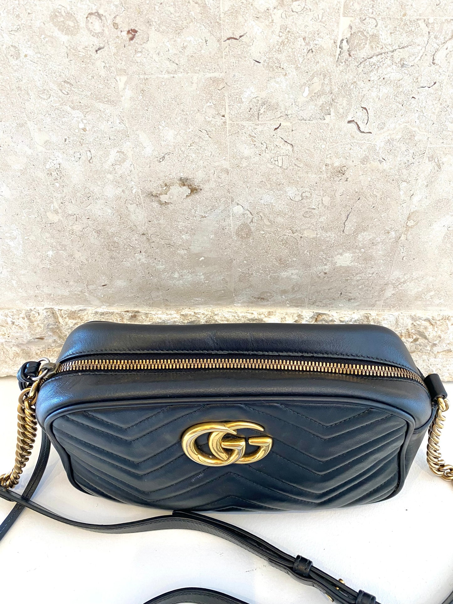 Gucci Black Marmont Small Camera Bag