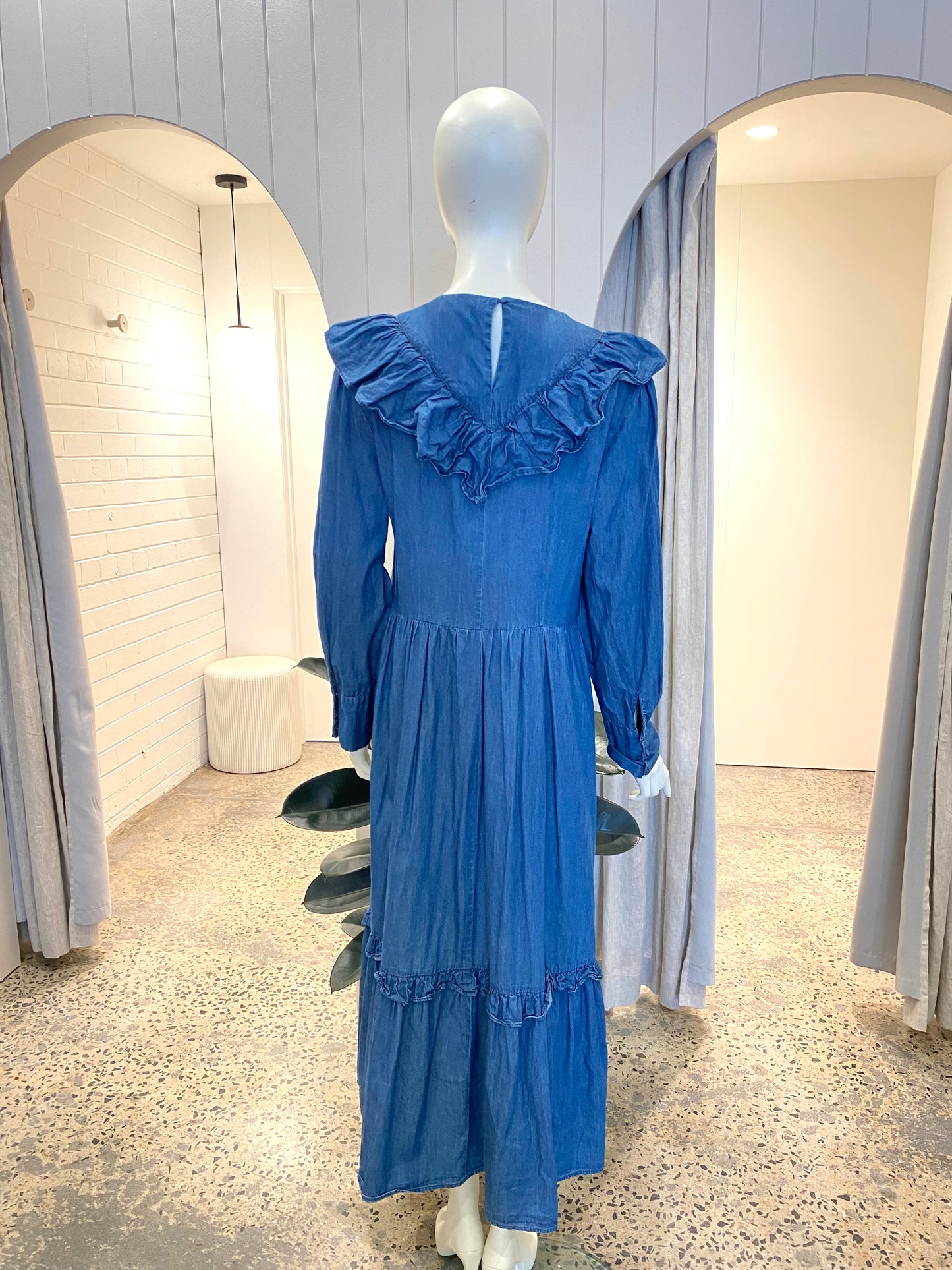 Selected Femme Denim Prairie Dress - Size 42 (10/12)