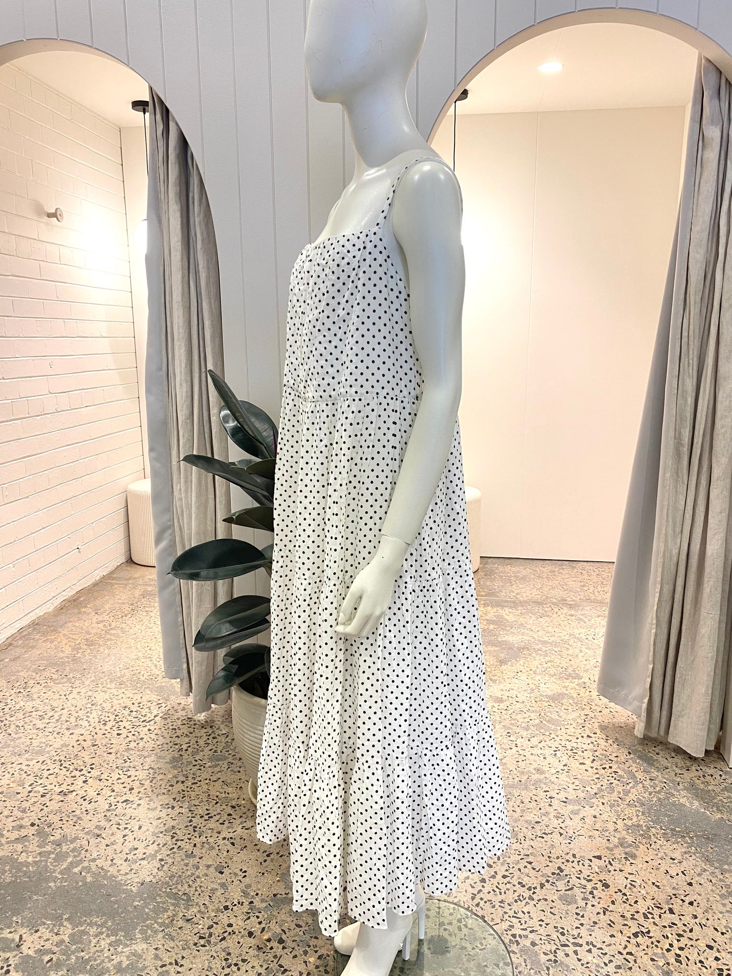 Peony Aftersun Midi Dress in Polka Dot - Size 14