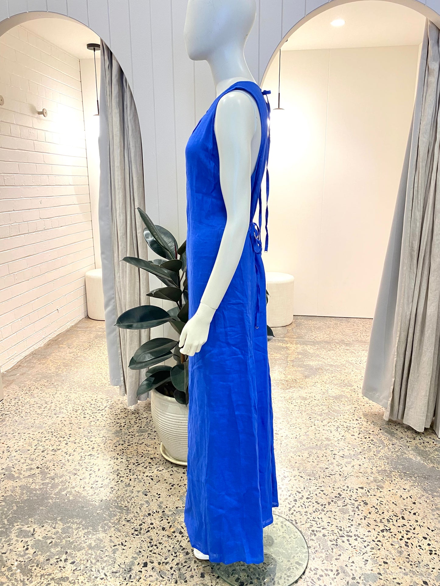 Faithfull The Brand Sommar Maxi Dress in Blue - Size 16