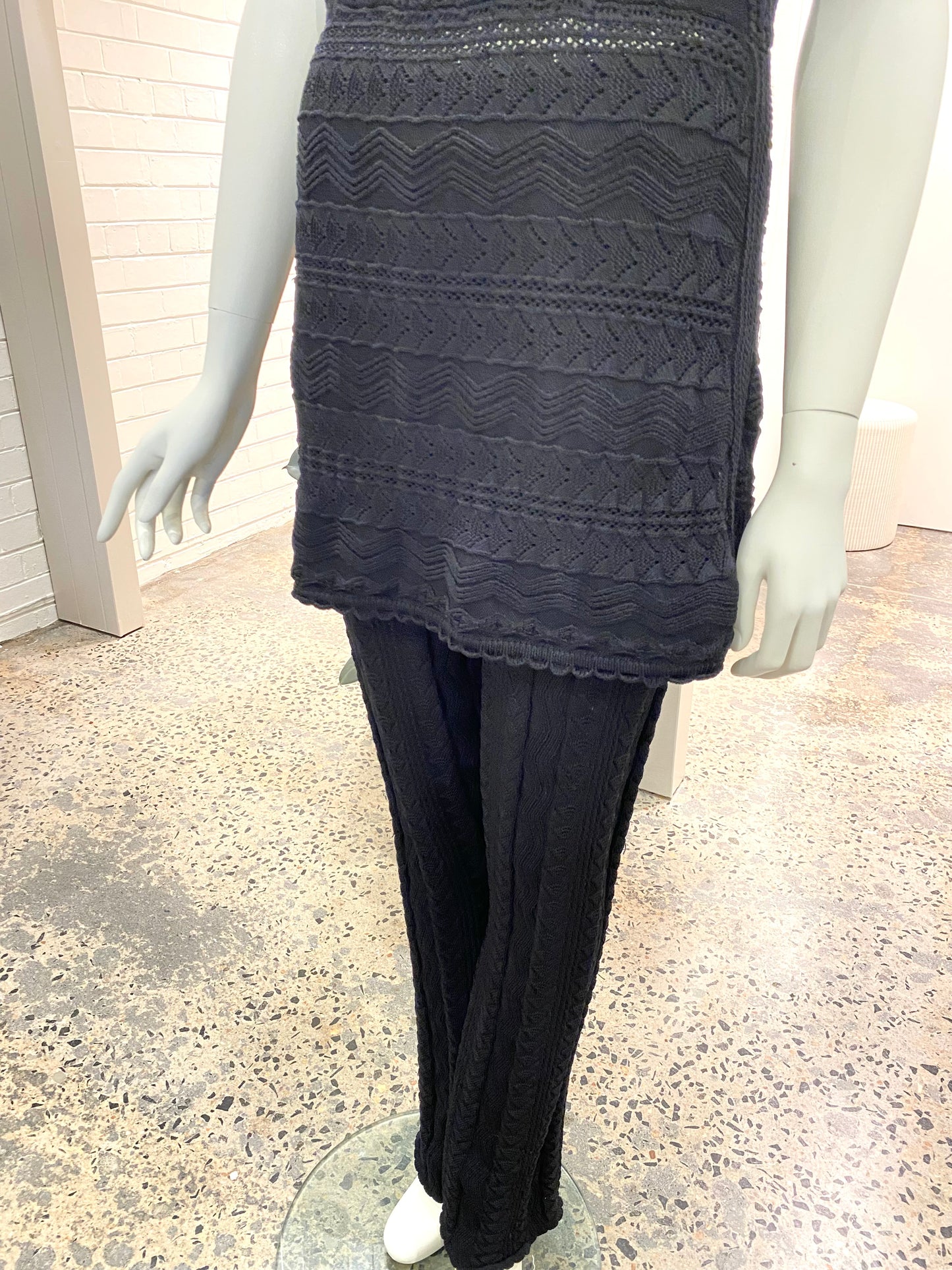 Steele Black Delphine Crochet Pant and Top Set - Size M