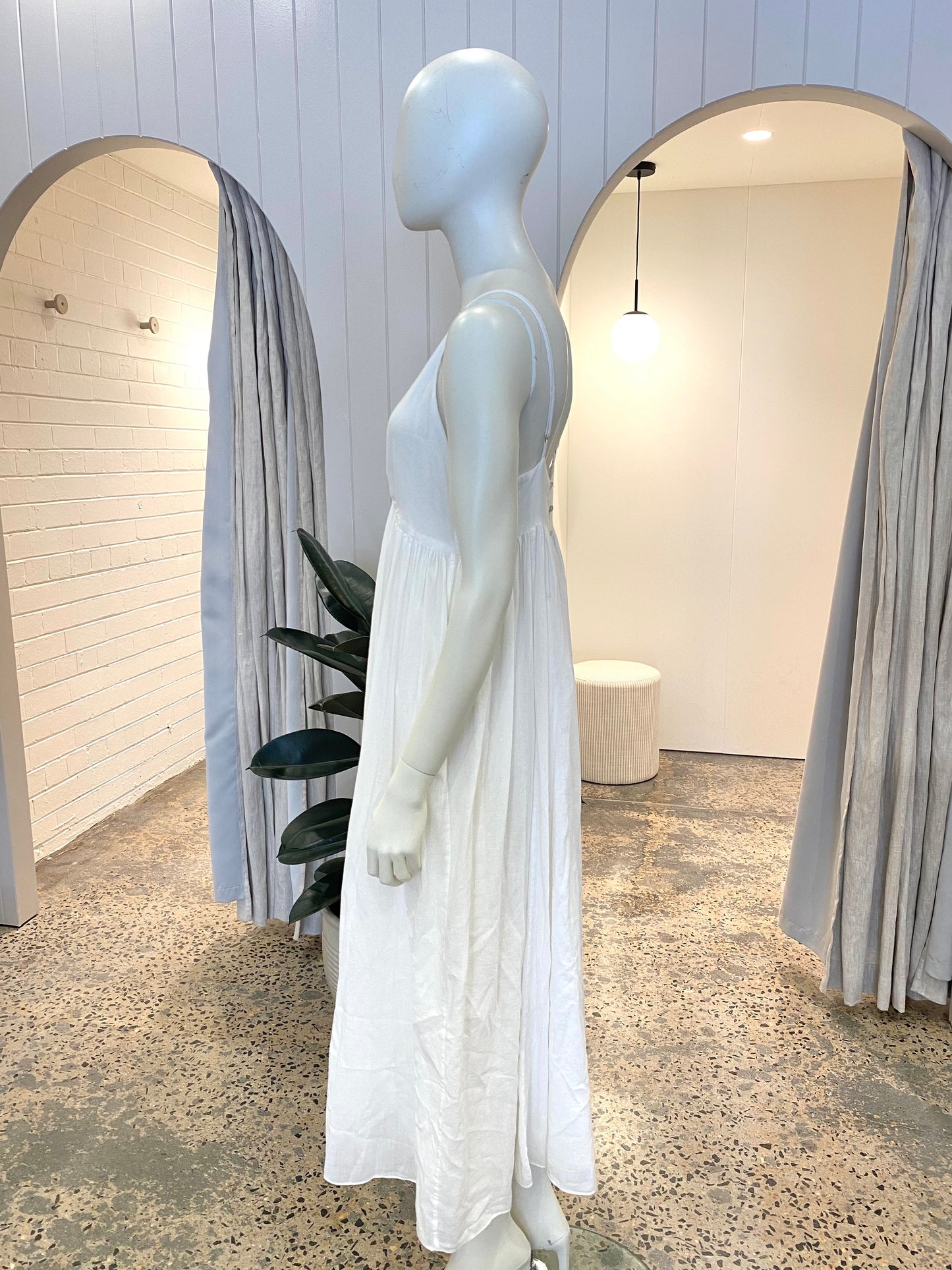 Loop Charmant Cotton Sundress in Ivory - Size L (12/14)