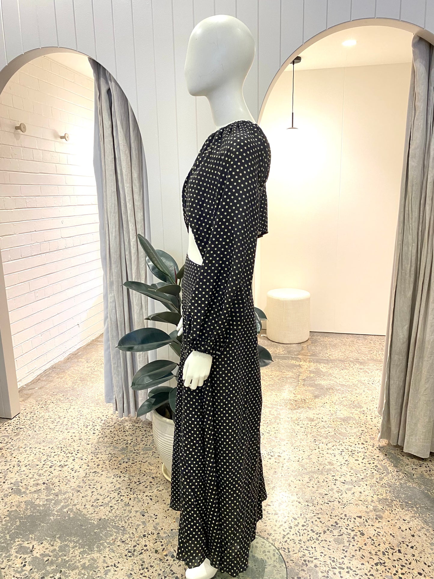 Matteau Asymmetric Wave Dress in Polka Dot - Size 1 (8/10)