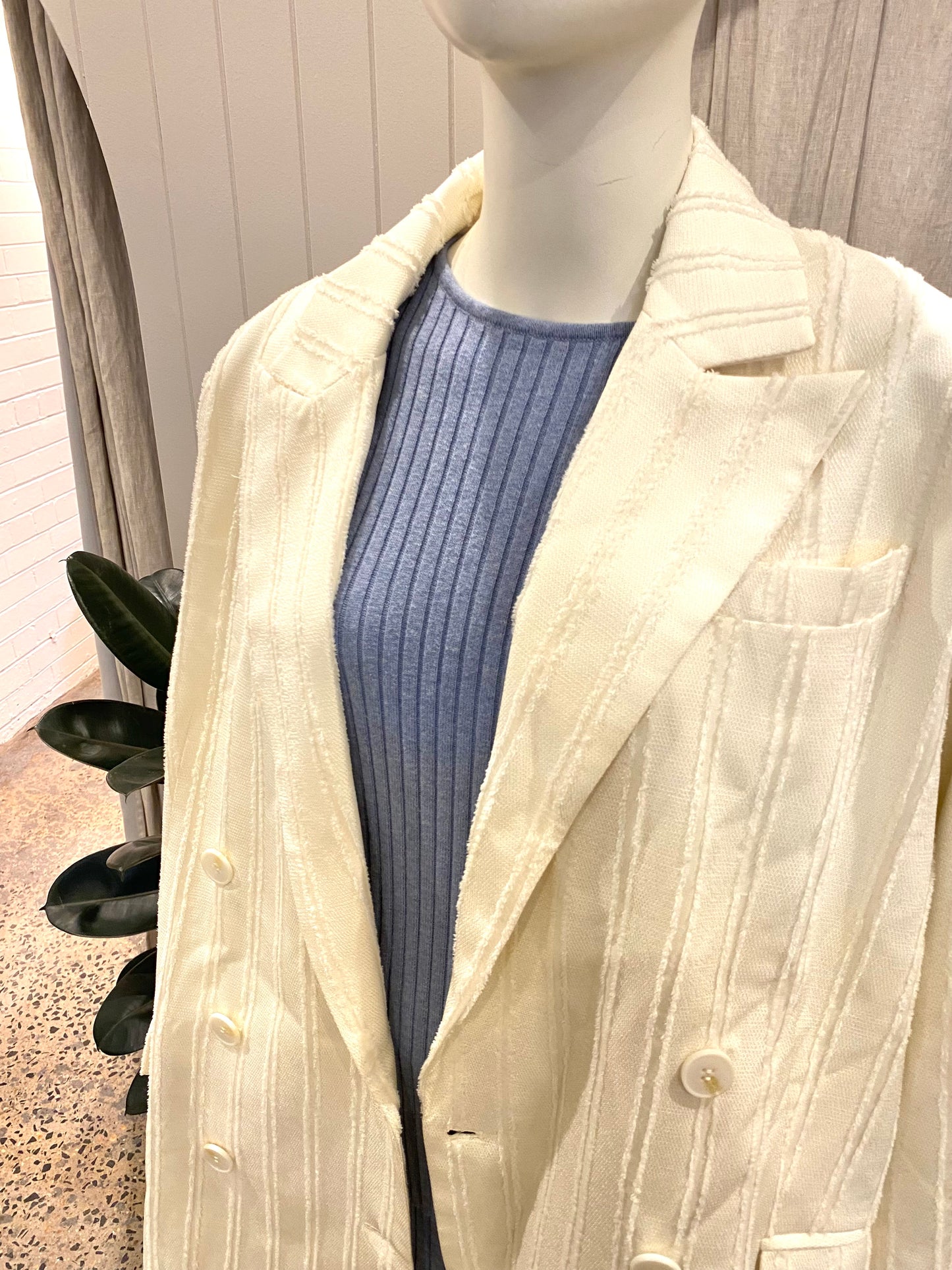Blanca Kayla Blazer in Cream - Size 12