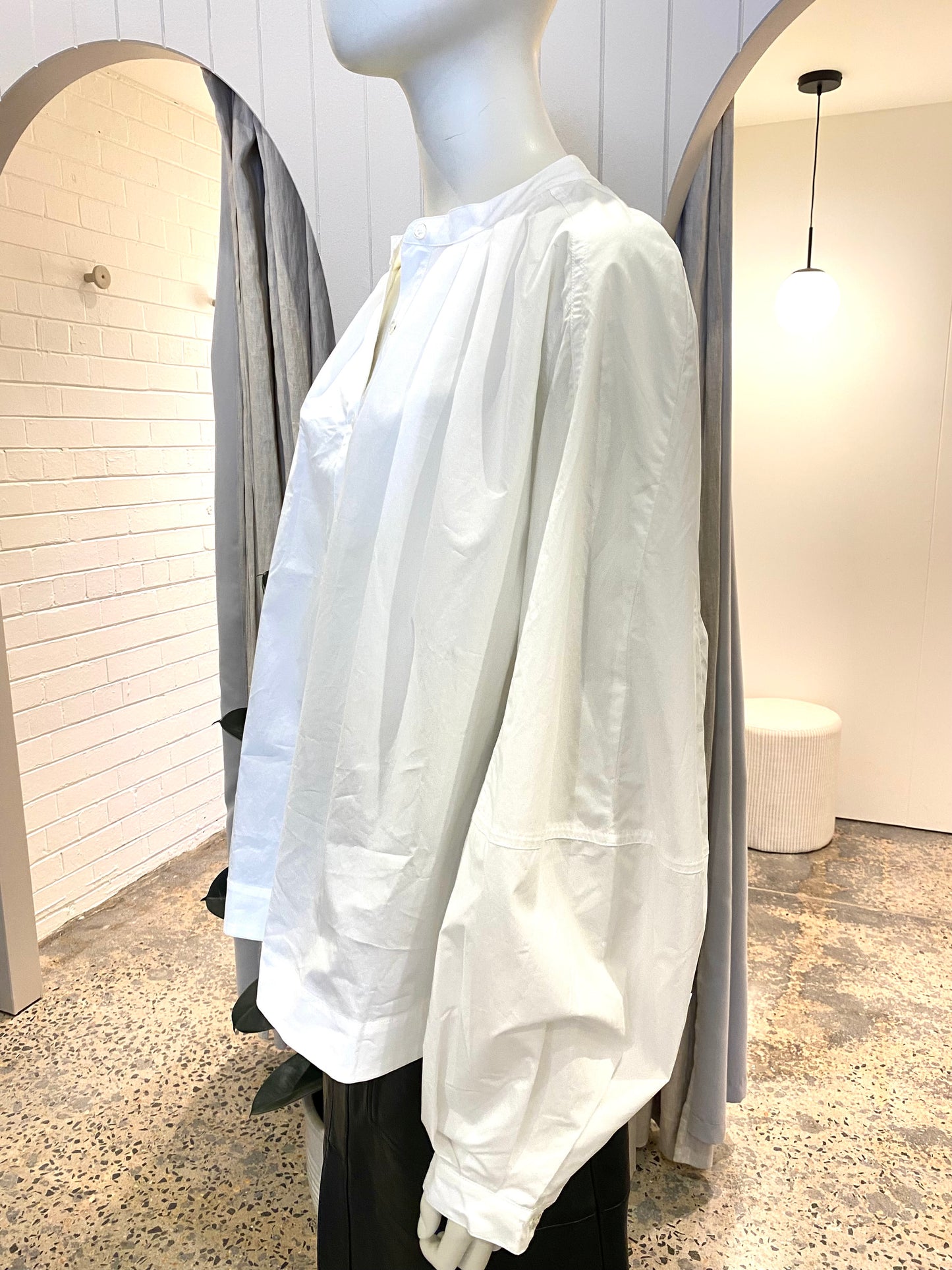 Friends With Frank The Fallon Smock Shirt in White - Size XL (12/14)