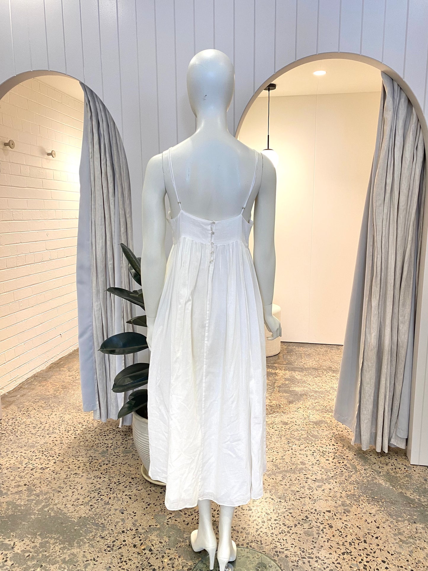 Loop Charmant Cotton Sundress in Ivory - Size L (12/14)