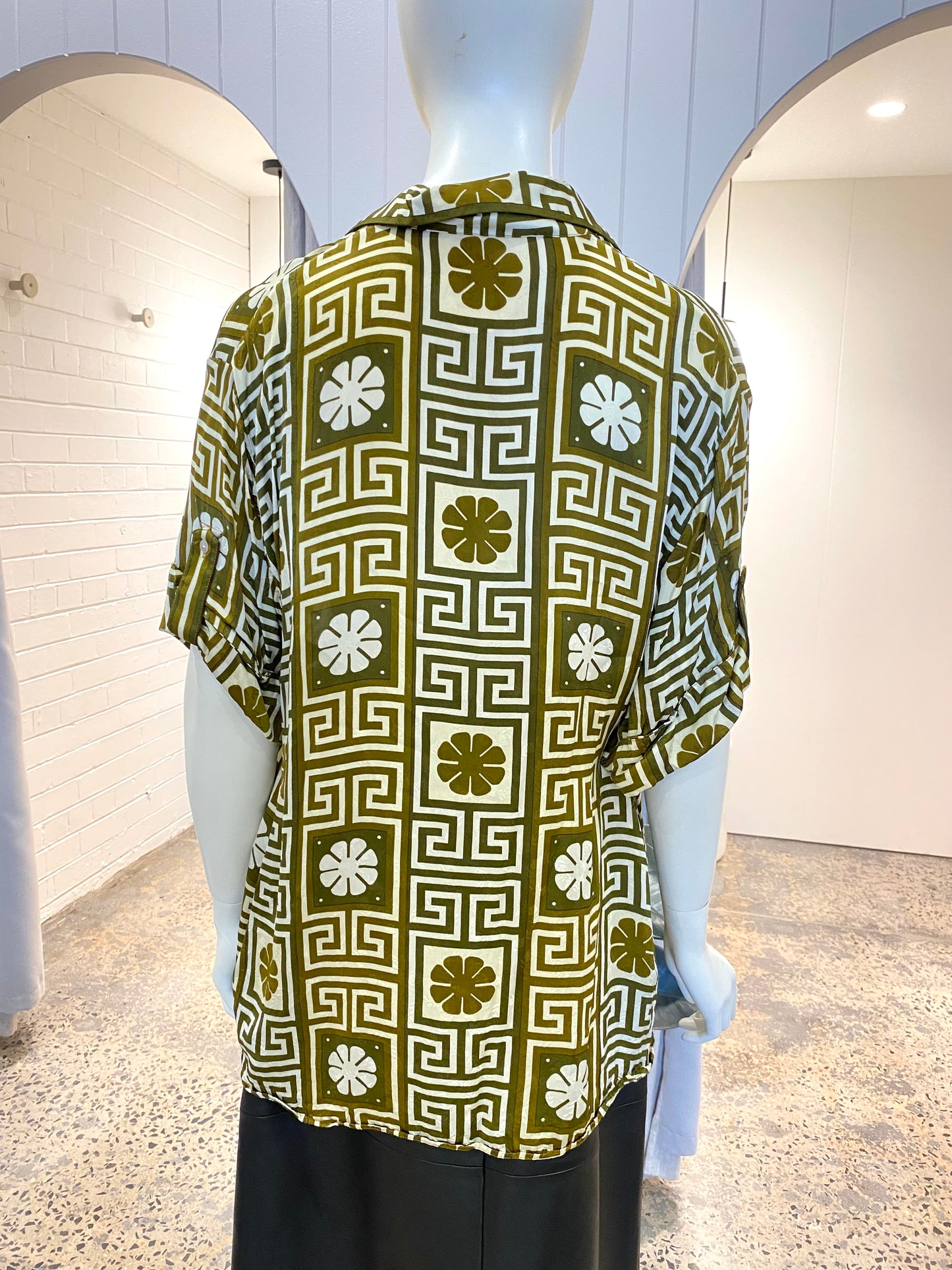 Alemais Dimi Jacquard Khaki Shirt - Size 12