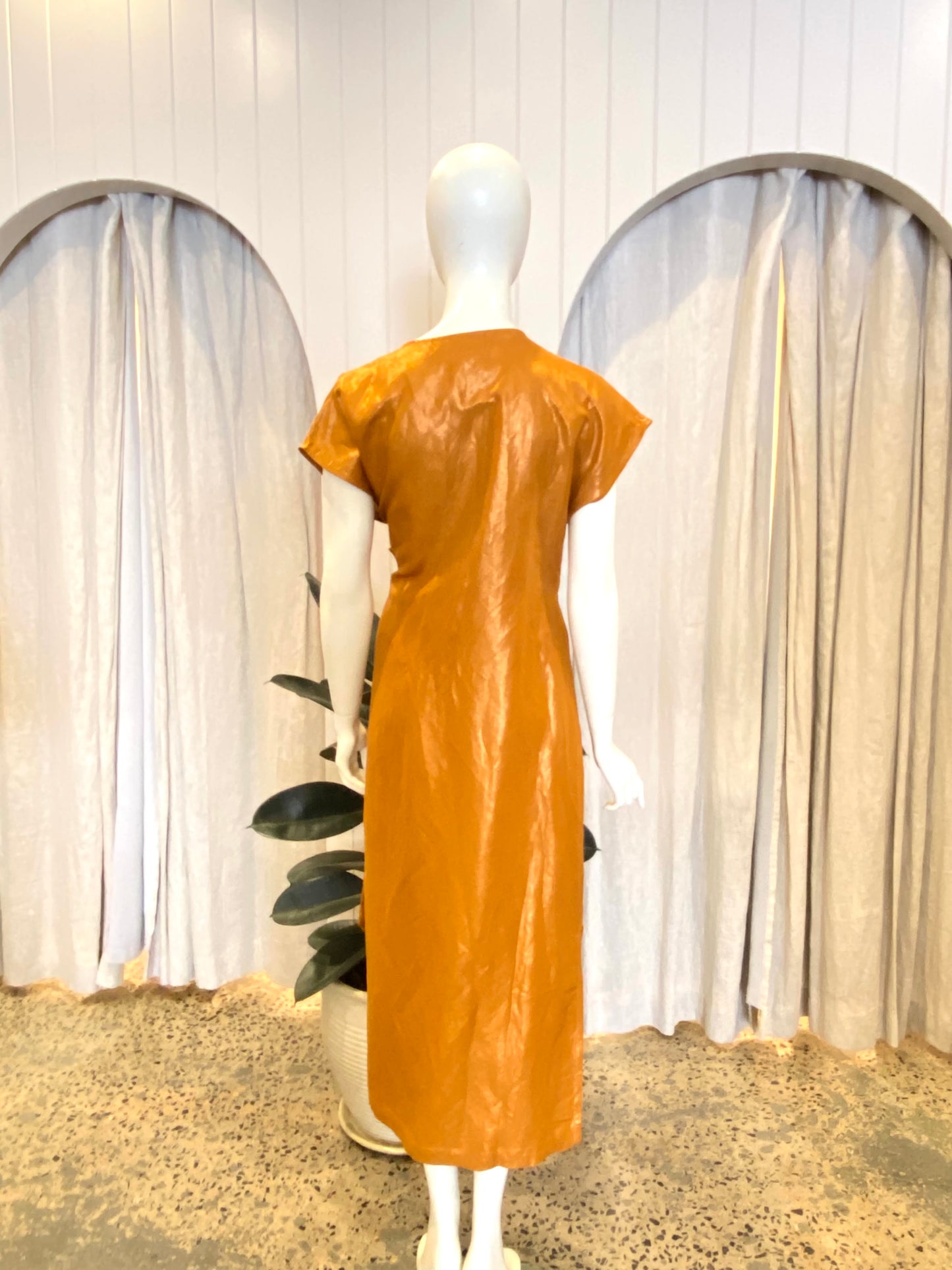 Elk Jopa Midi Dress in Copper - Size 10